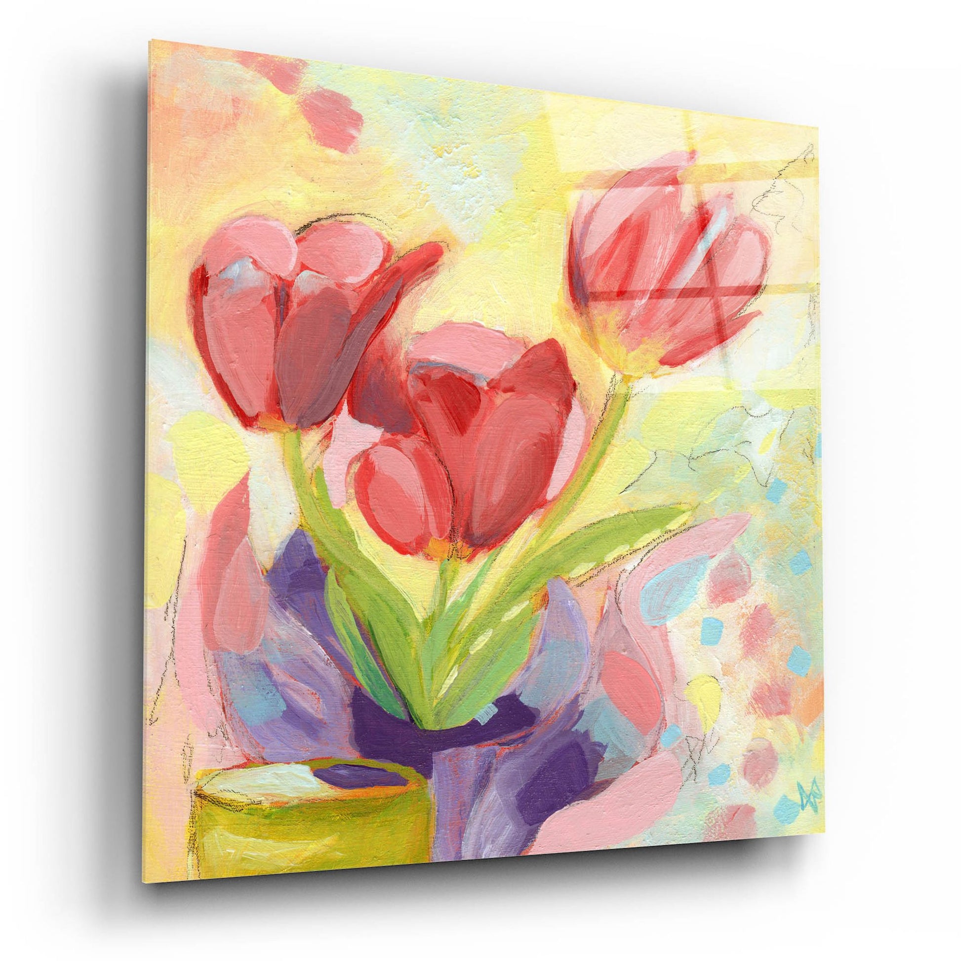 Epic Art 'Tulips No 3' by Ann Thompson Nemcosky, Acrylic Glass Wall Art,12x12