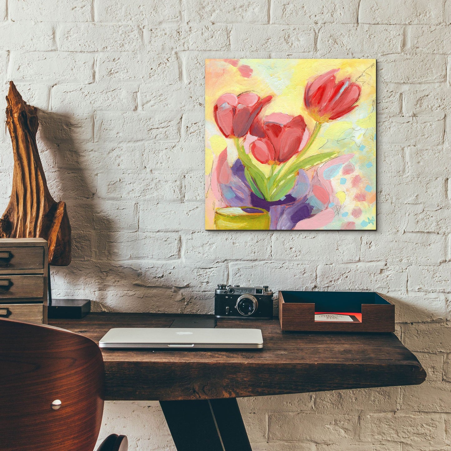 Epic Art 'Tulips No 3' by Ann Thompson Nemcosky, Acrylic Glass Wall Art,12x12