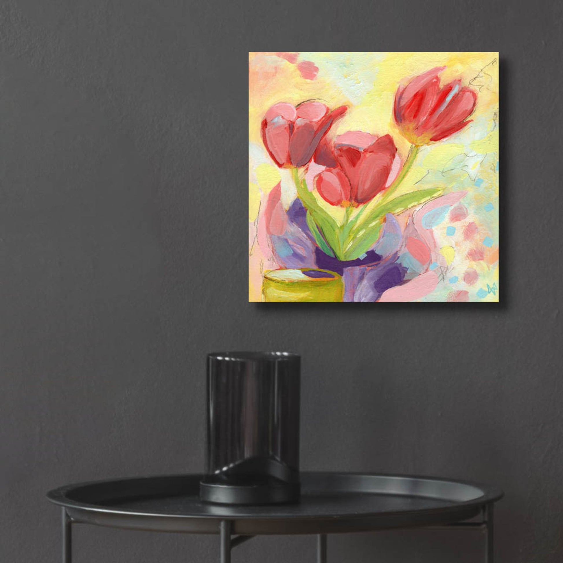 Epic Art 'Tulips No 3' by Ann Thompson Nemcosky, Acrylic Glass Wall Art,12x12