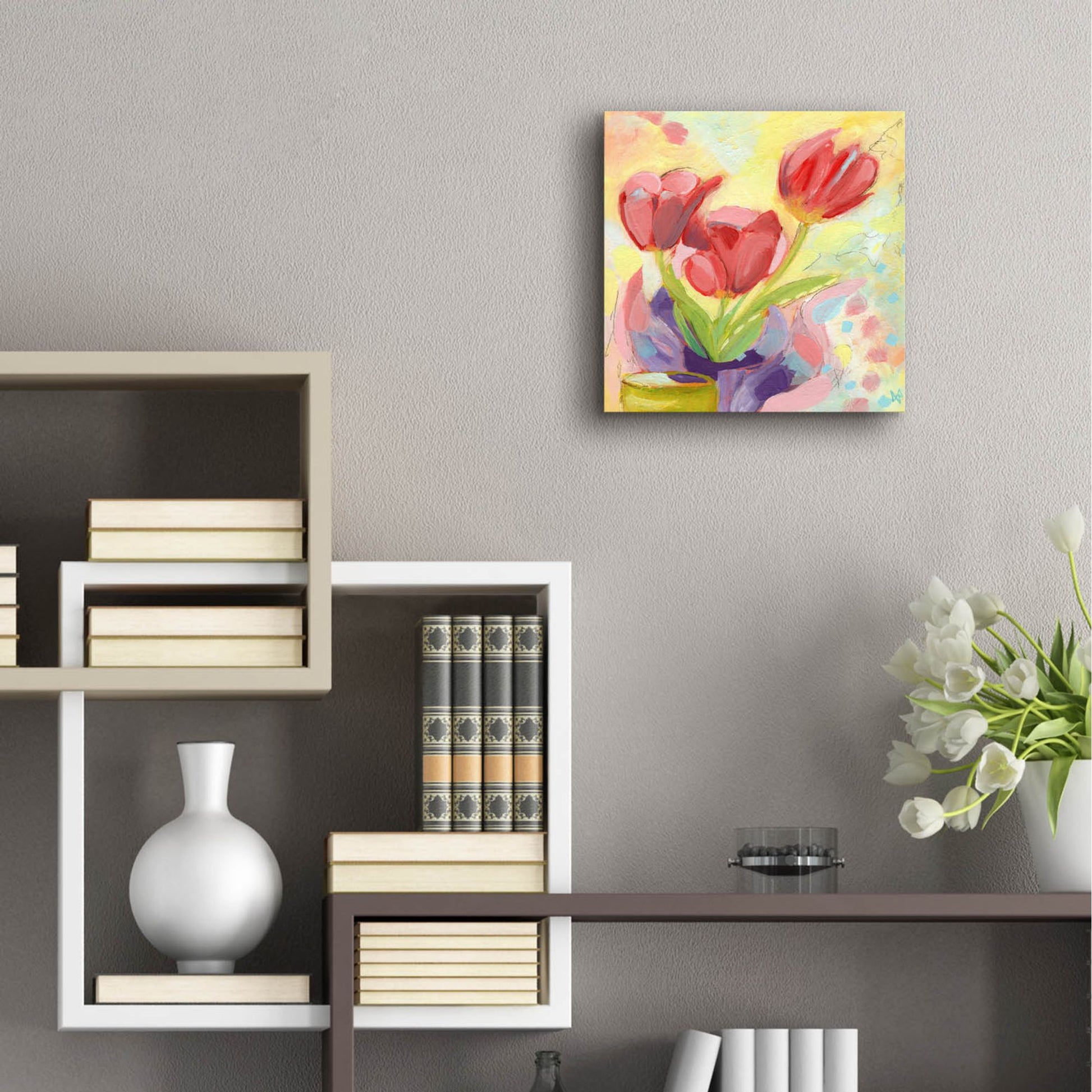 Epic Art 'Tulips No 3' by Ann Thompson Nemcosky, Acrylic Glass Wall Art,12x12