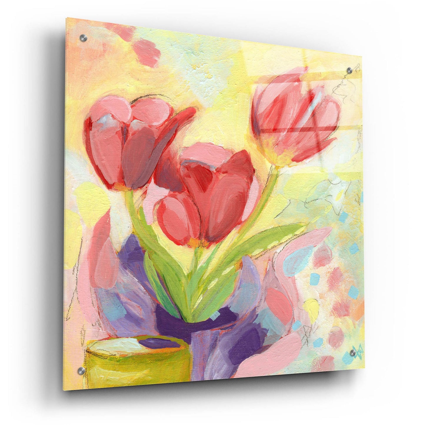 Epic Art 'Tulips No 3' by Ann Thompson Nemcosky, Acrylic Glass Wall Art,24x24