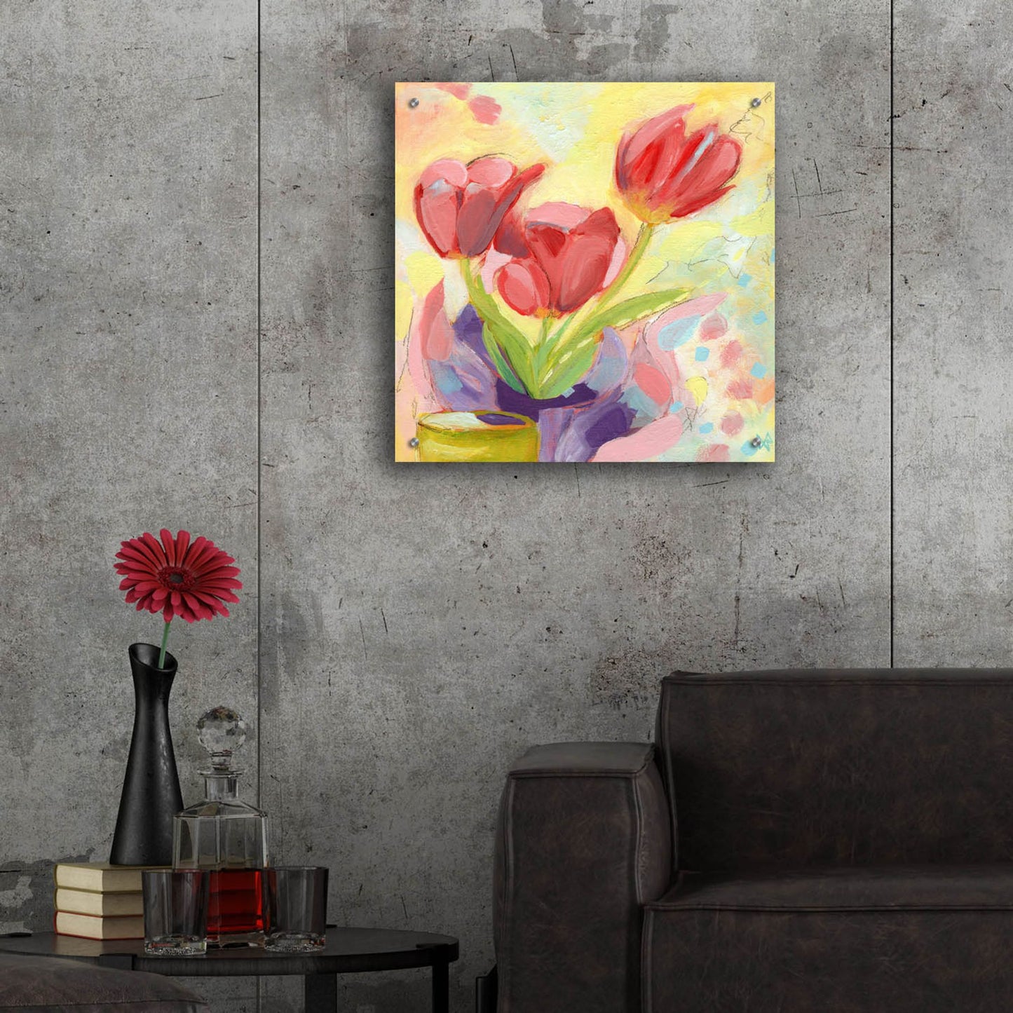 Epic Art 'Tulips No 3' by Ann Thompson Nemcosky, Acrylic Glass Wall Art,24x24