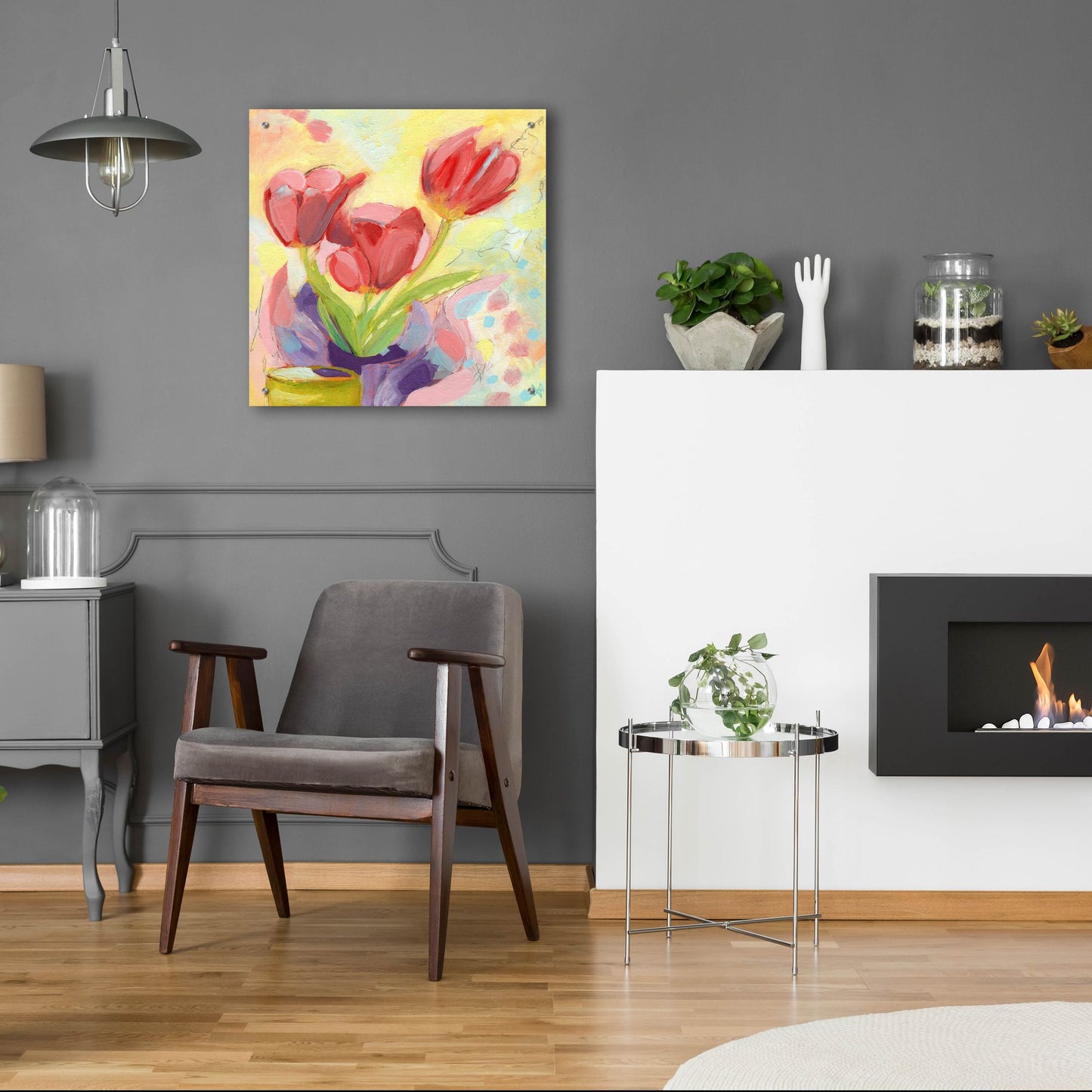 Epic Art 'Tulips No 3' by Ann Thompson Nemcosky, Acrylic Glass Wall Art,24x24