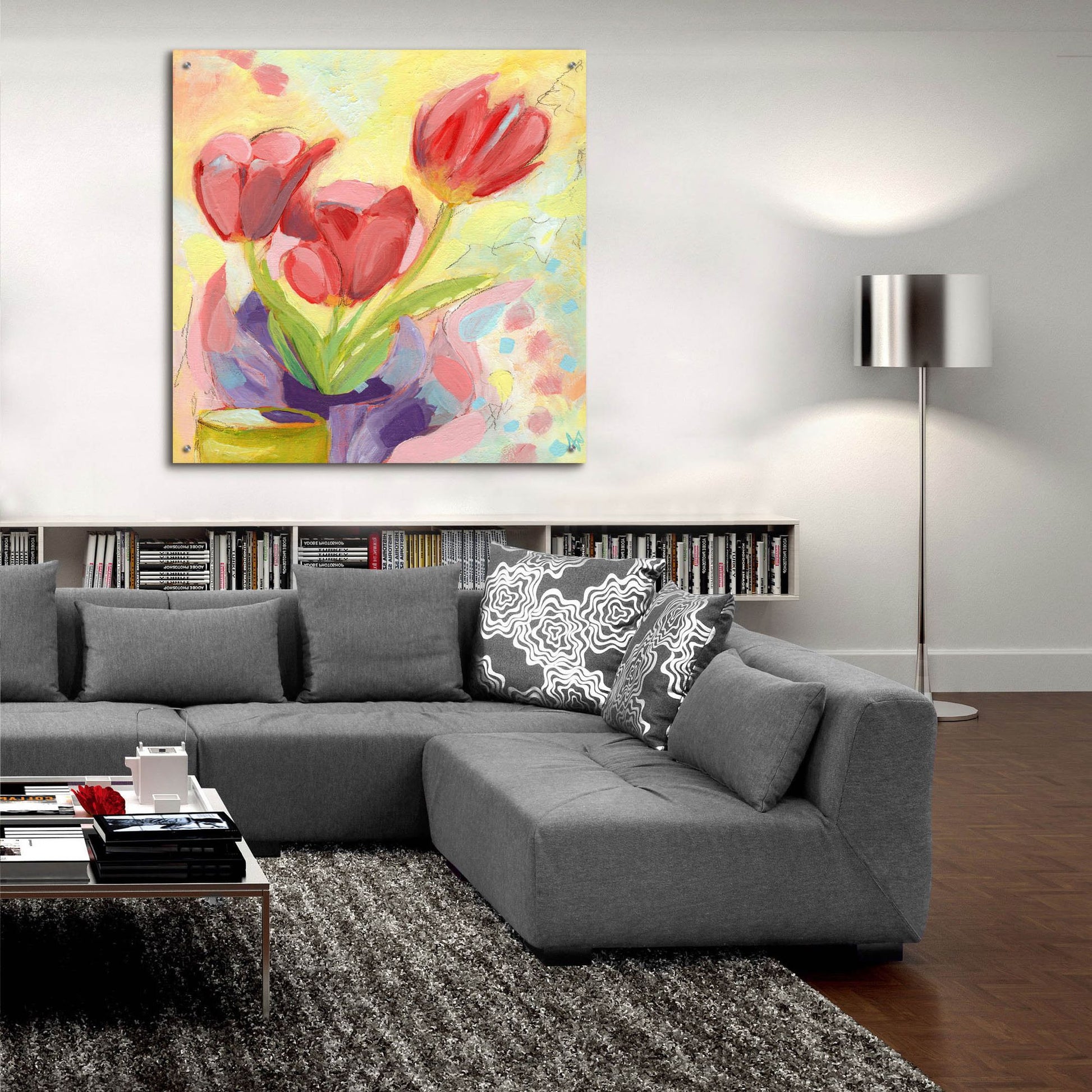 Epic Art 'Tulips No 3' by Ann Thompson Nemcosky, Acrylic Glass Wall Art,36x36