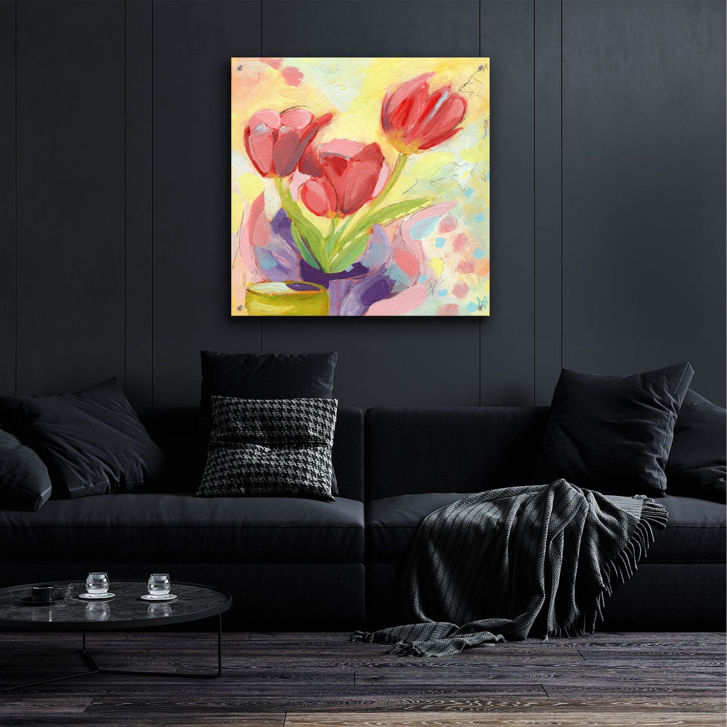 Epic Art 'Tulips No 3' by Ann Thompson Nemcosky, Acrylic Glass Wall Art,36x36