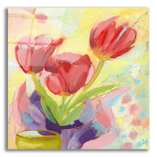 Epic Art 'Tulips No 3' by Ann Thompson Nemcosky, Acrylic Glass Wall Art