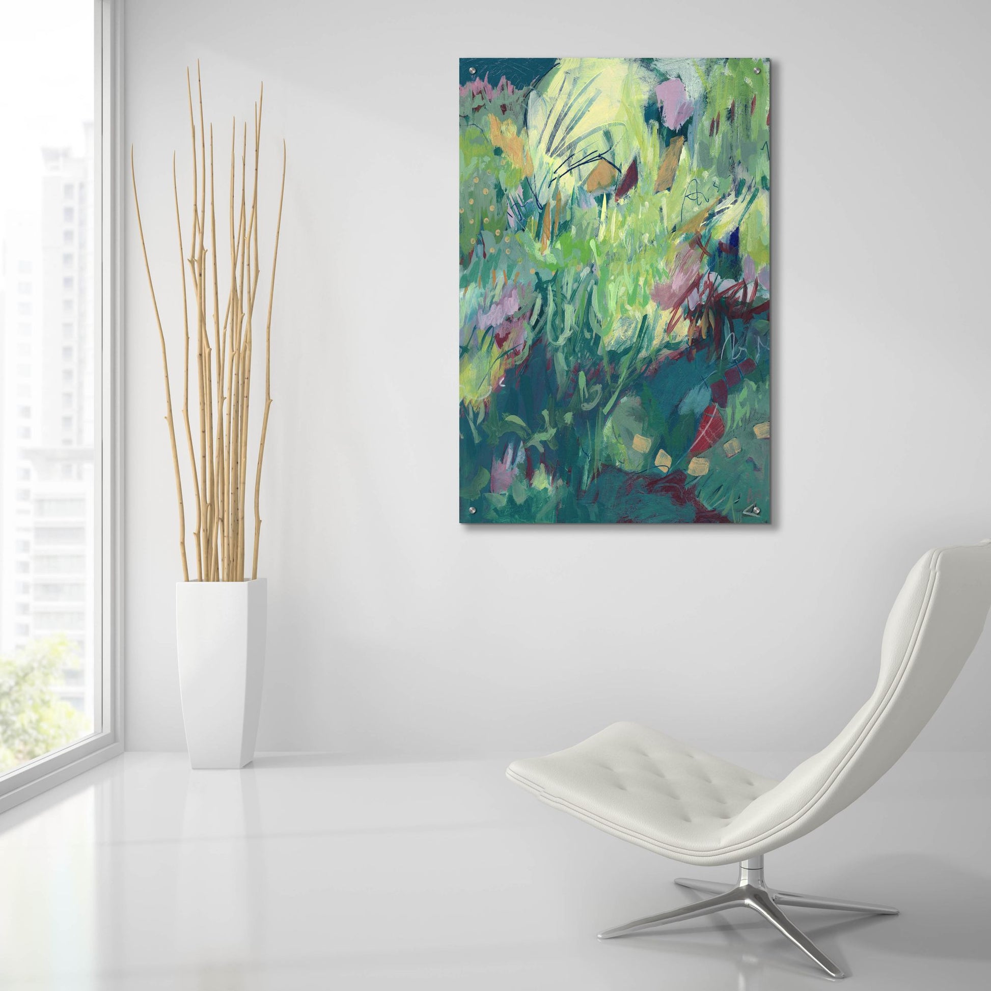 Epic Art 'Recklessly Blooming' by Ann Thompson Nemcosky, Acrylic Glass Wall Art,24x36