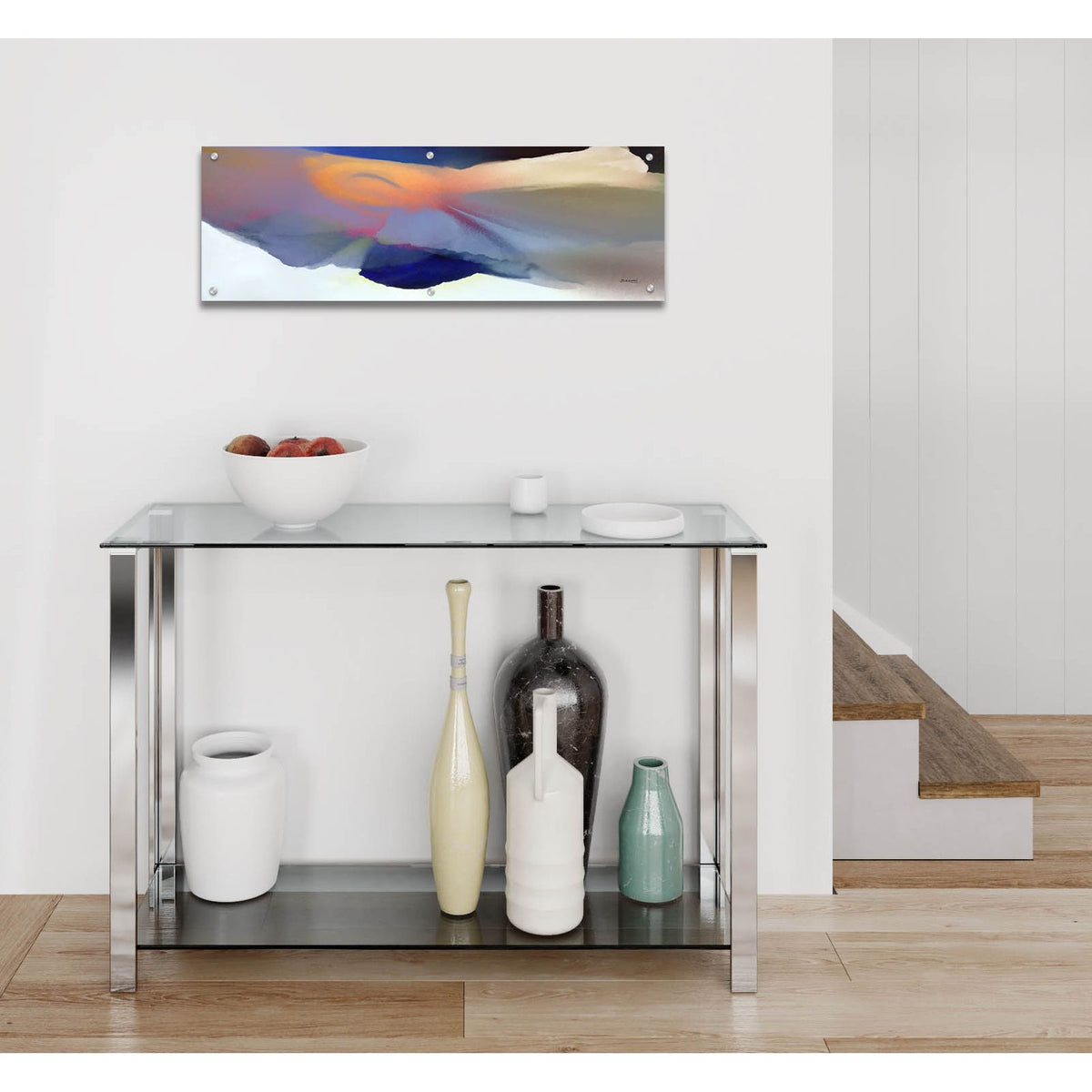 Embrace 2 by Bassmi Ibrahim - 36x12 acrylic wall art in a room