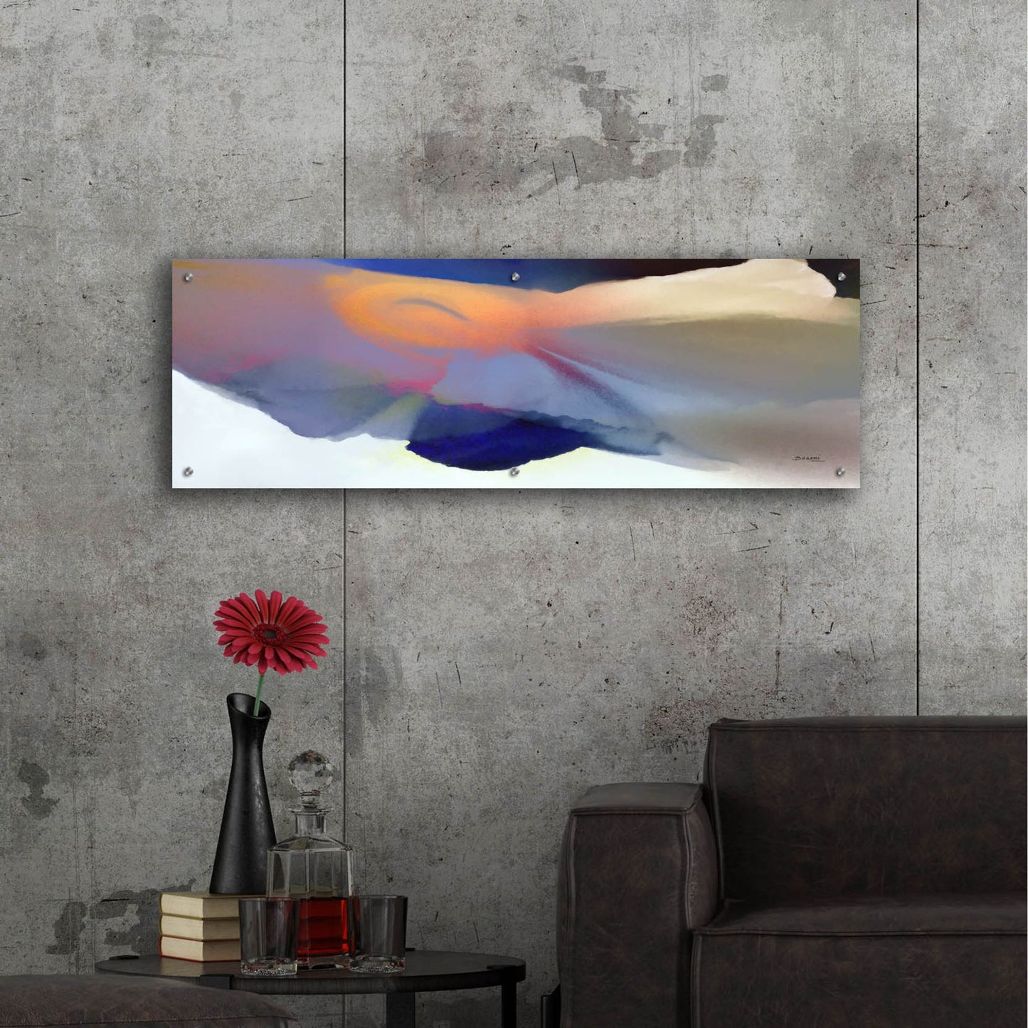 Epic Art 'Embrace 2' by Bassmi Ibrahim, Acrylic Glass Wall Art,48x16