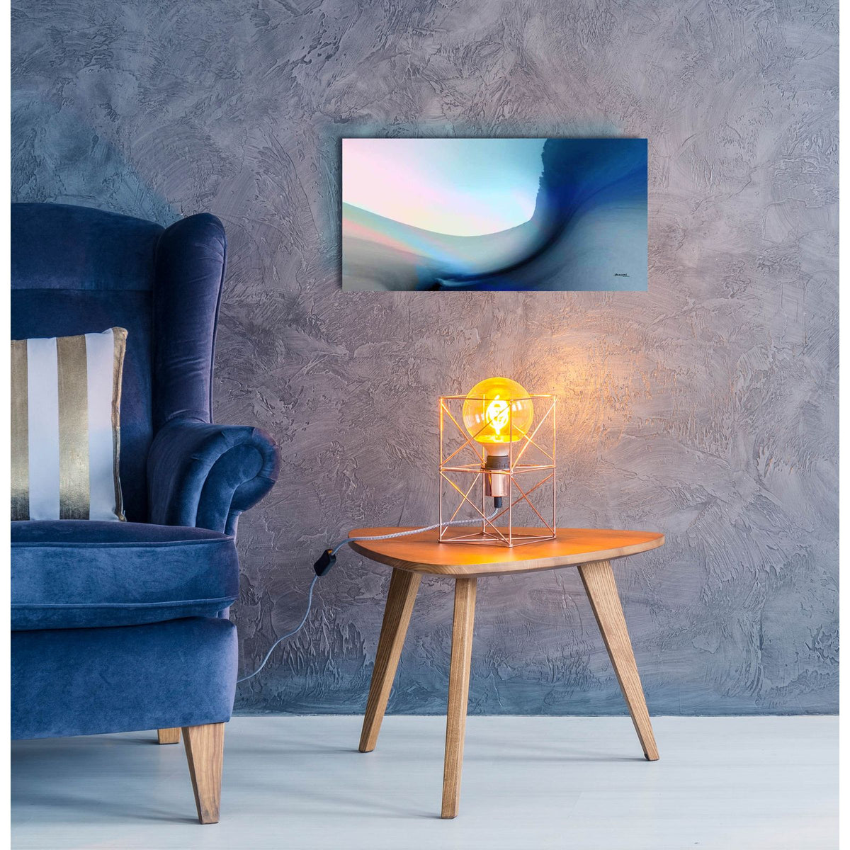 Ocean Vibes 1 by Bassmi Ibrahim - 24x12 acrylic wall art in a room