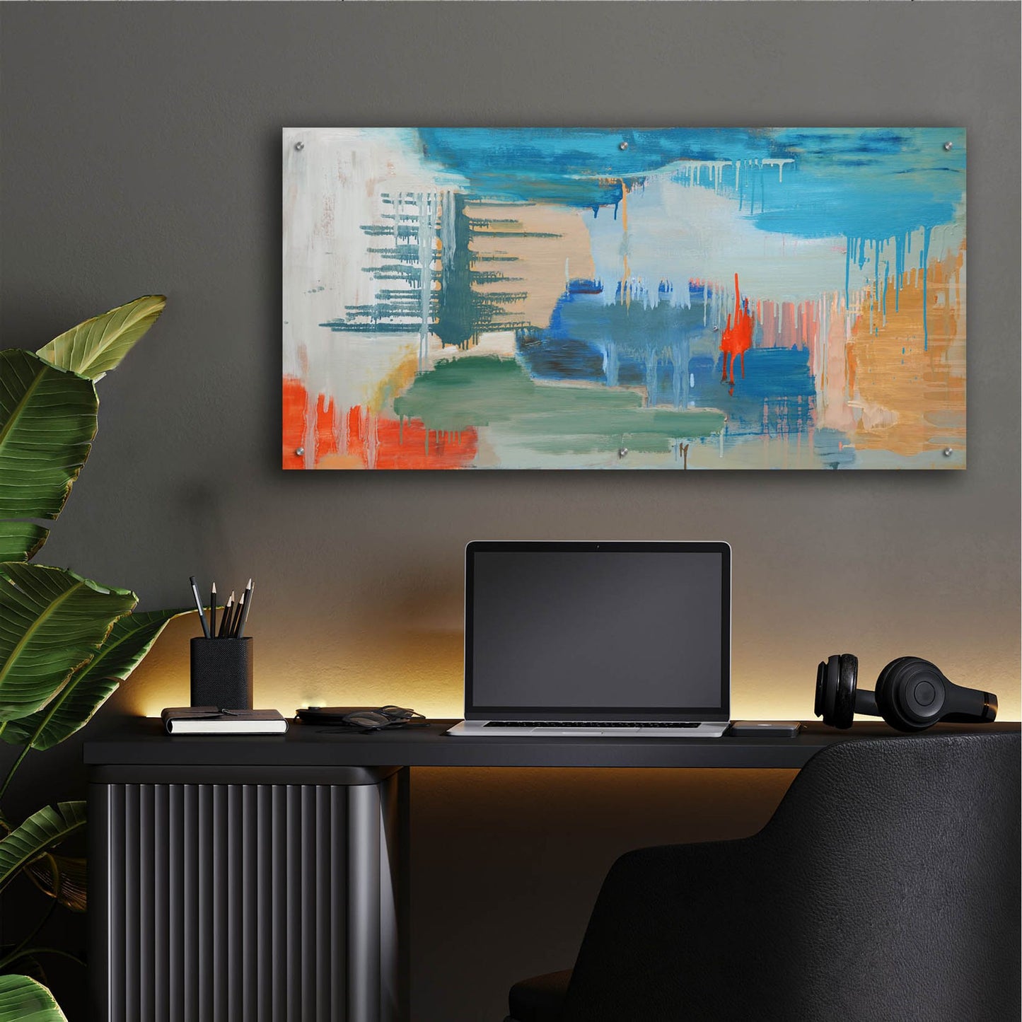 Epic Art 'Beacon' by Carolyn O'Neill, Acrylic Glass Wall Art,48x24