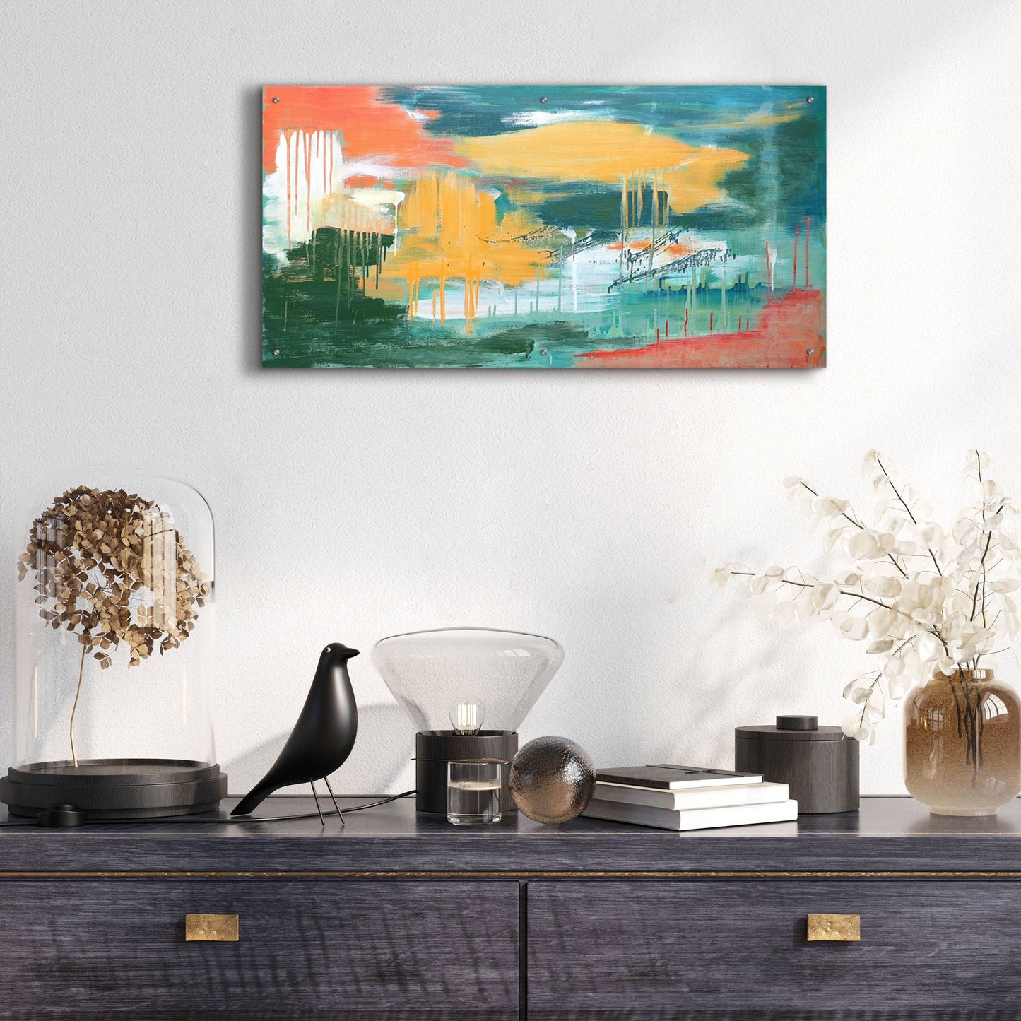 Epic Art 'Unveiling The Sky' by Carolyn O'Neill, Acrylic Glass Wall Art,48x24