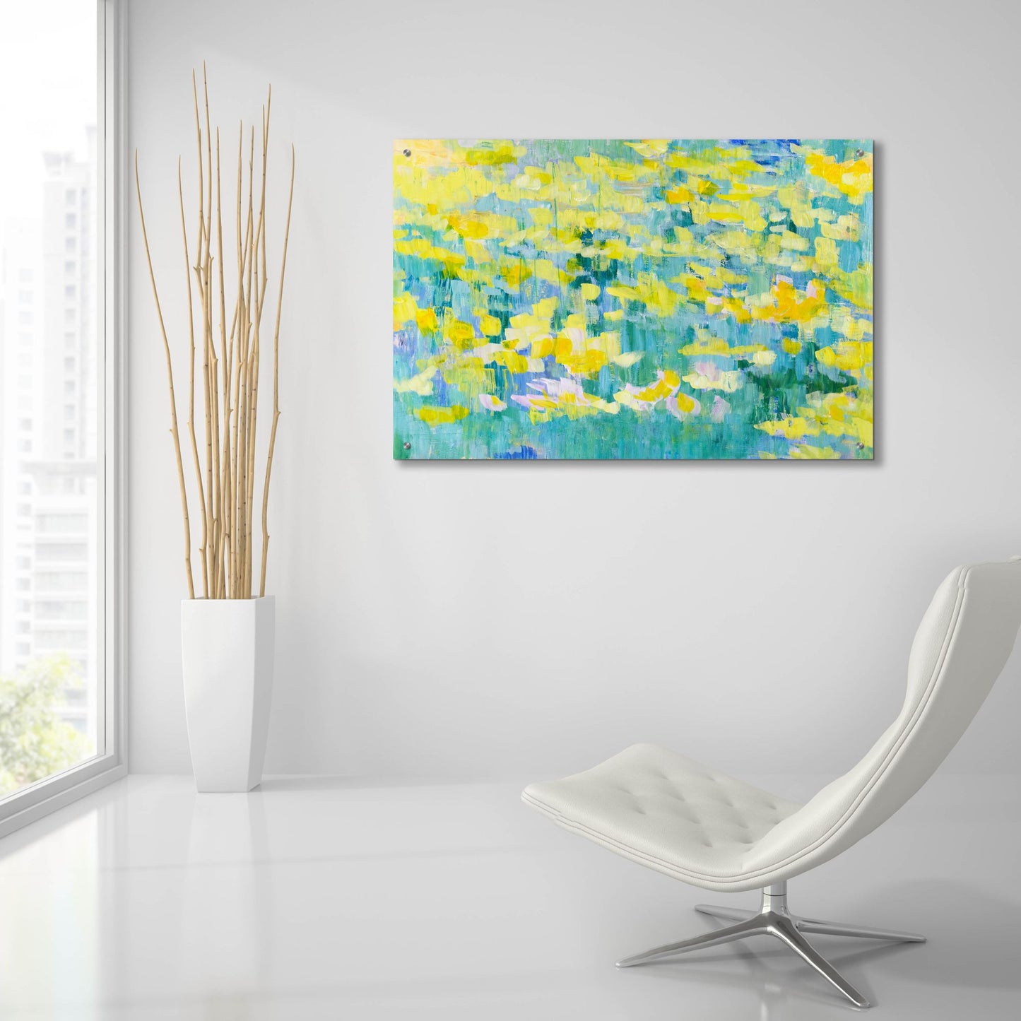 Epic Art 'And They Were All Yellow' by Cassandra Gillens, Acrylic Glass Wall Art,36x24