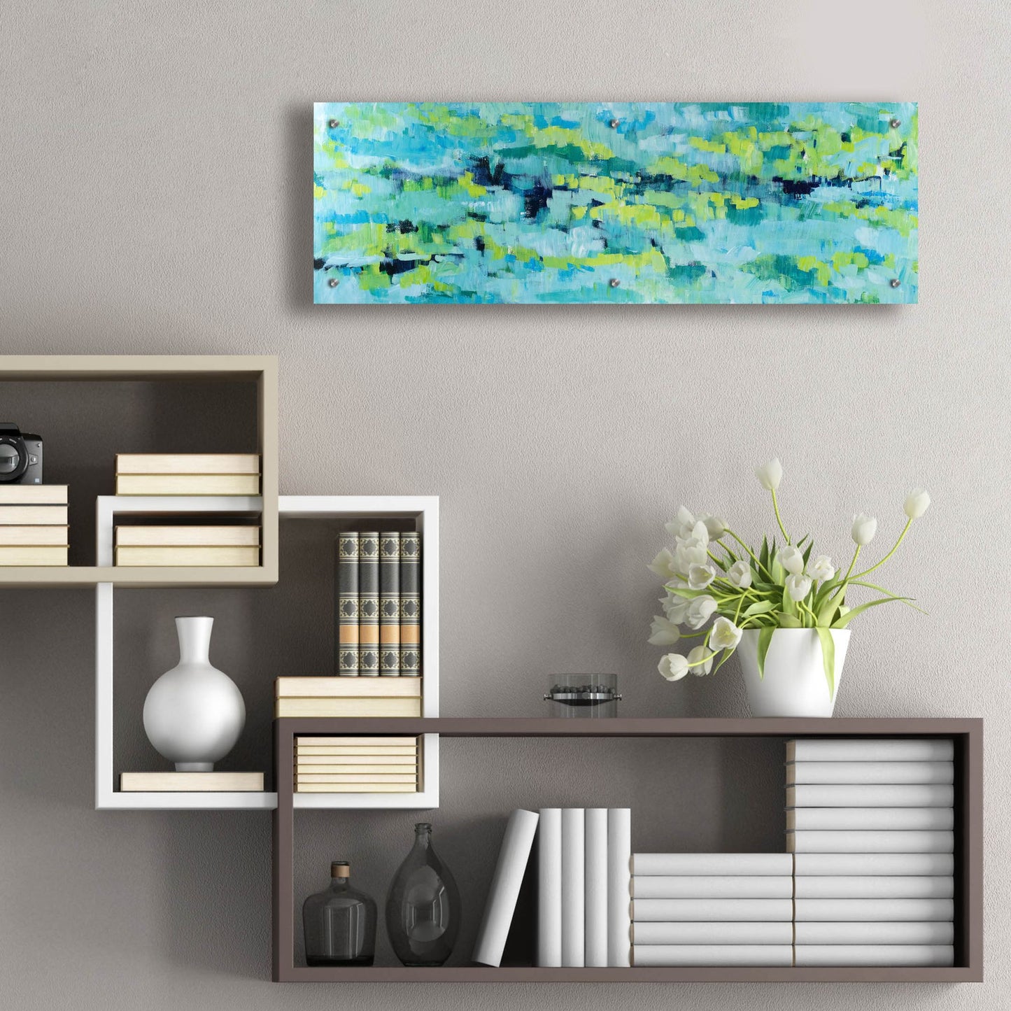 Epic Art 'Except When Soft Rains' by Cassandra Gillens, Acrylic Glass Wall Art,36x12