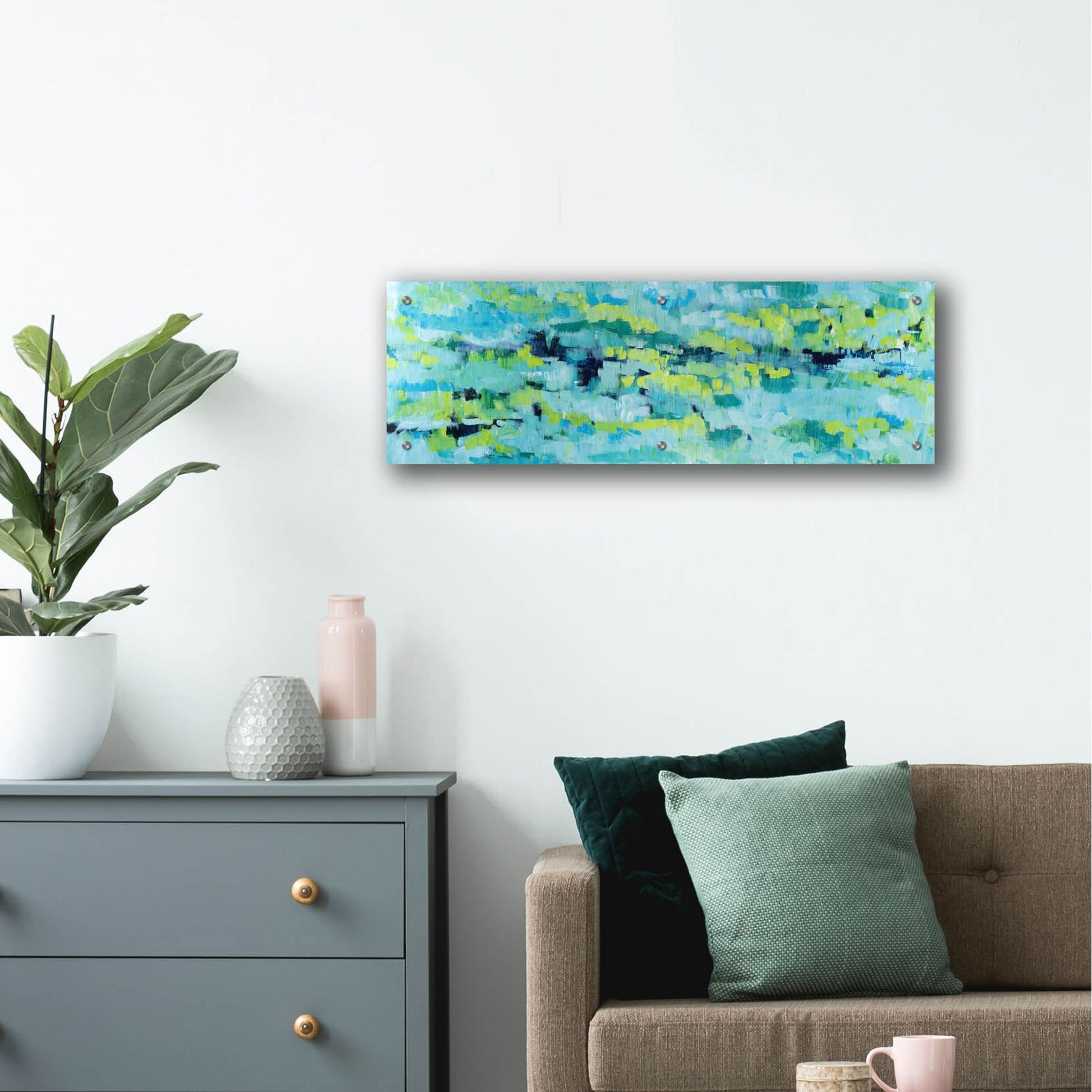 Epic Art 'Except When Soft Rains' by Cassandra Gillens, Acrylic Glass Wall Art,36x12