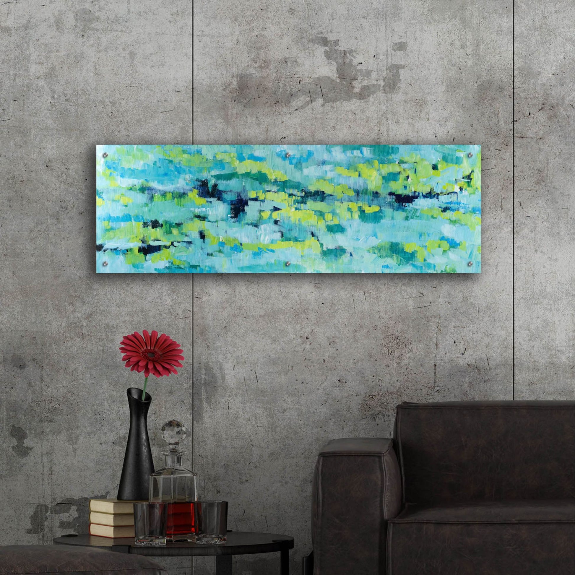 Epic Art 'Except When Soft Rains' by Cassandra Gillens, Acrylic Glass Wall Art,48x16