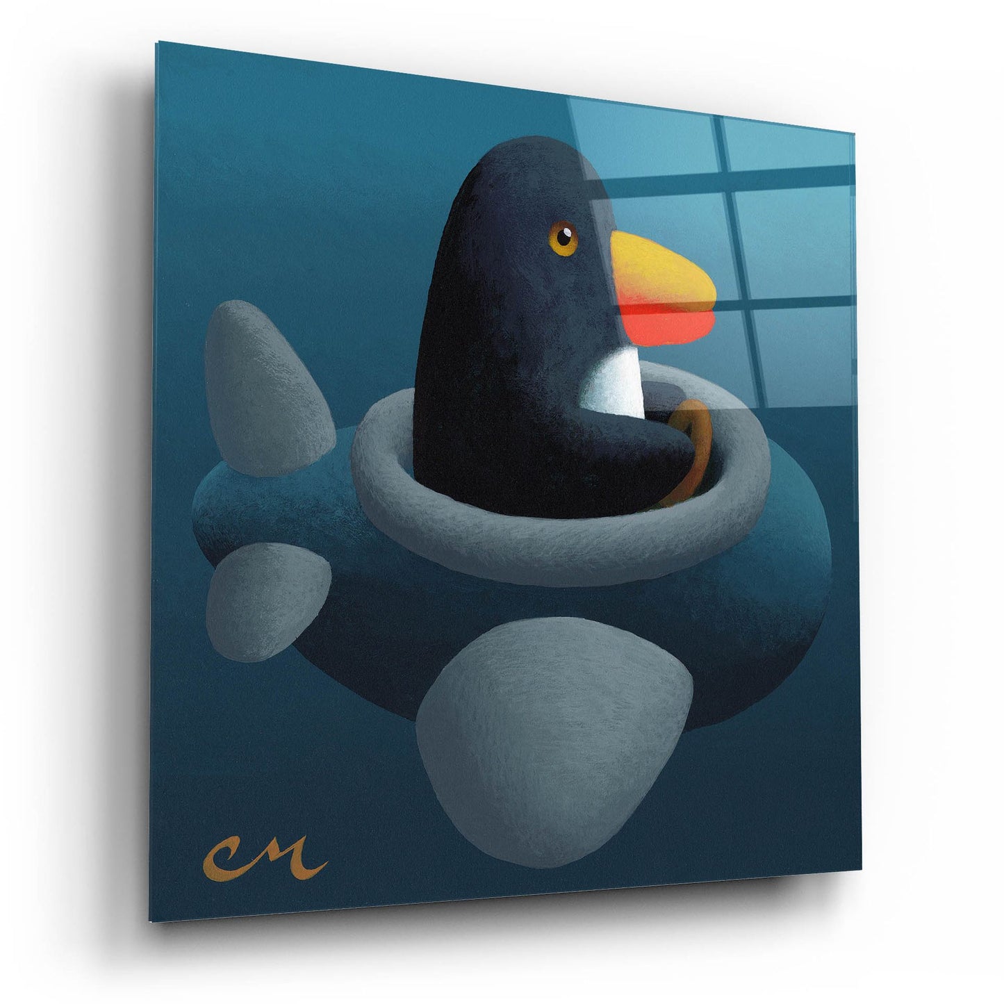 Epic Art 'Penguin' by Chris Miles, Acrylic Glass Wall Art,12x12