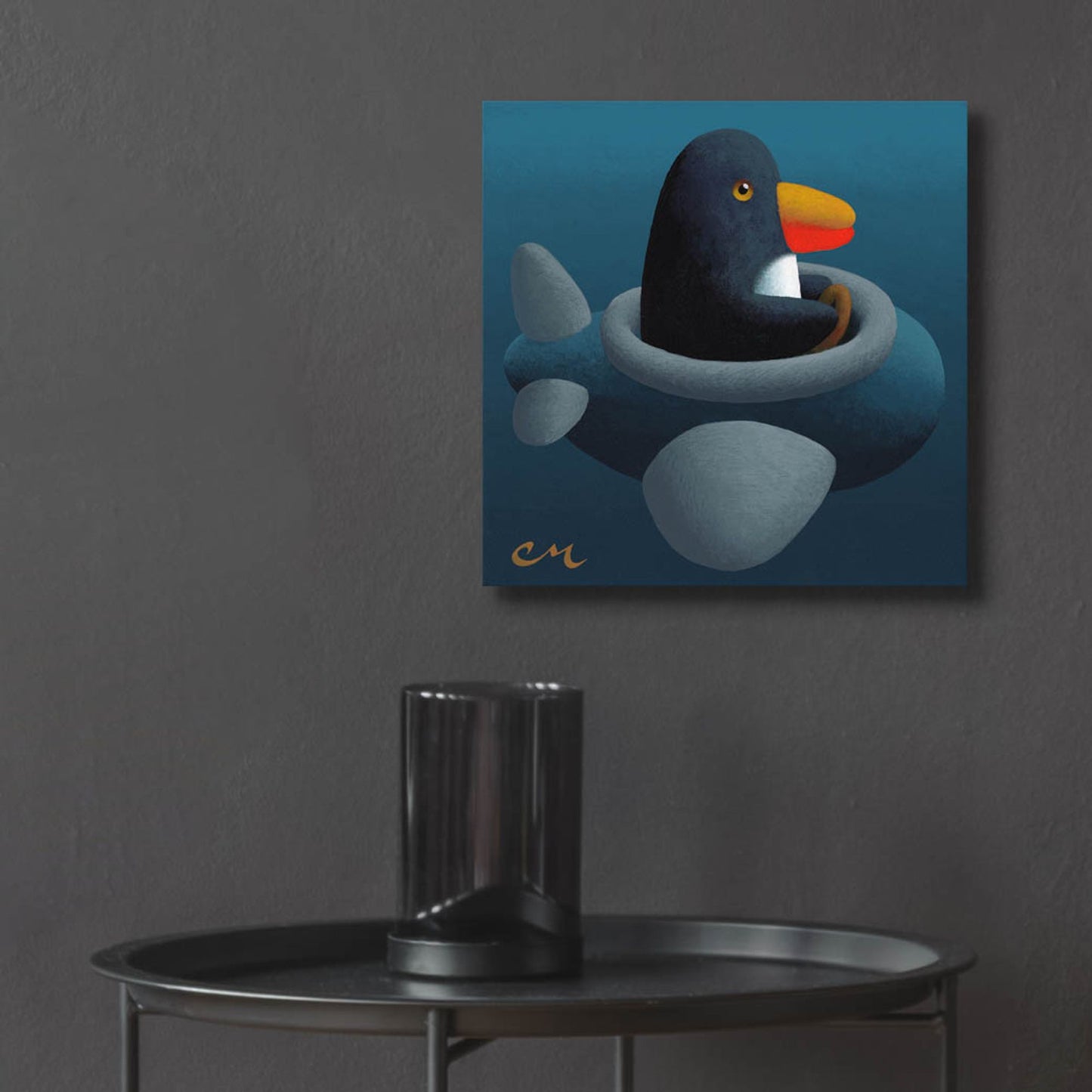 Epic Art 'Penguin' by Chris Miles, Acrylic Glass Wall Art,12x12