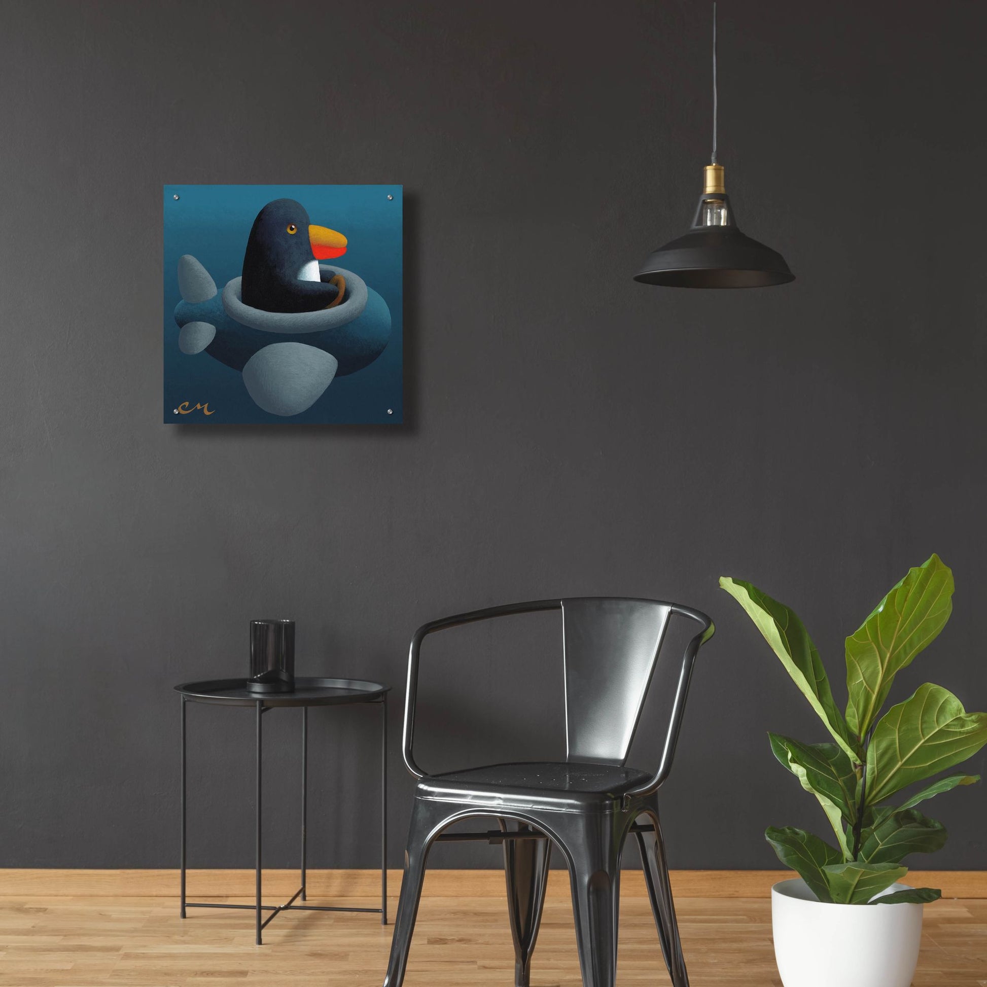 Epic Art 'Penguin' by Chris Miles, Acrylic Glass Wall Art,24x24