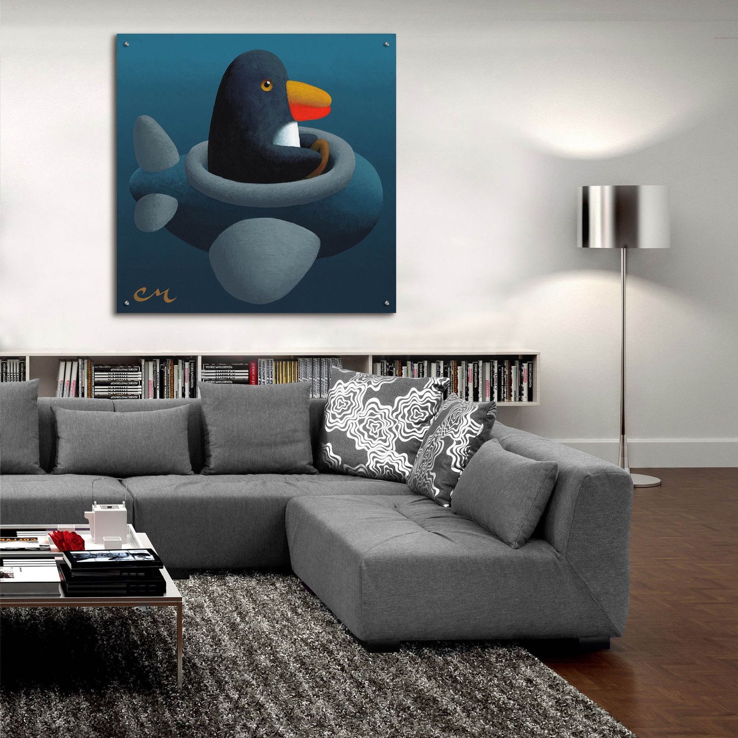 Epic Art 'Penguin' by Chris Miles, Acrylic Glass Wall Art,36x36