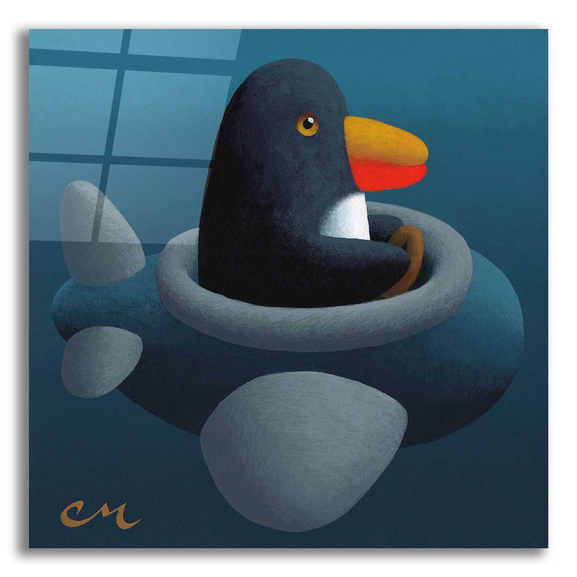 Epic Art 'Penguin' by Chris Miles, Acrylic Glass Wall Art