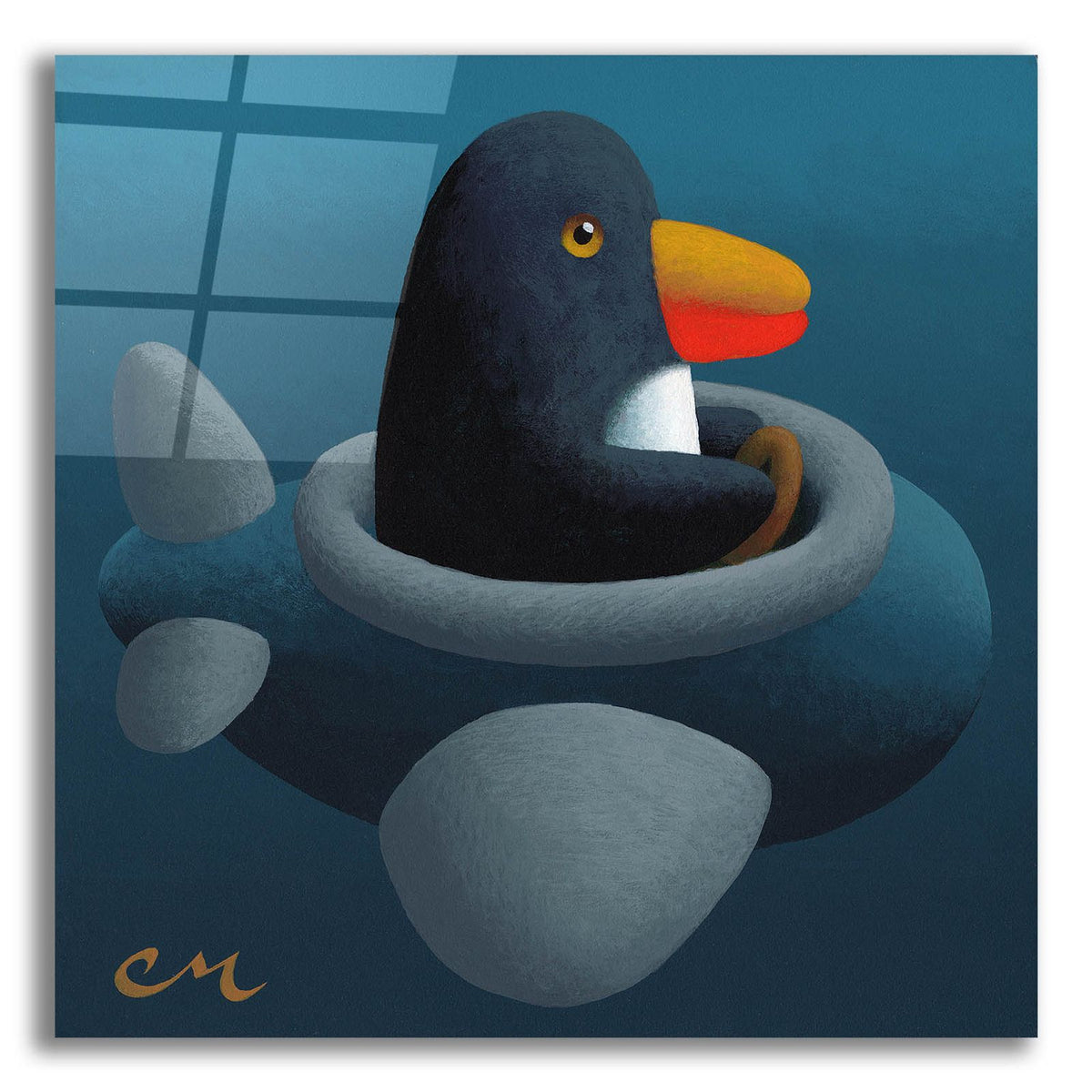Epic Art 'Penguin' by Chris Miles, Acrylic Glass Wall Art