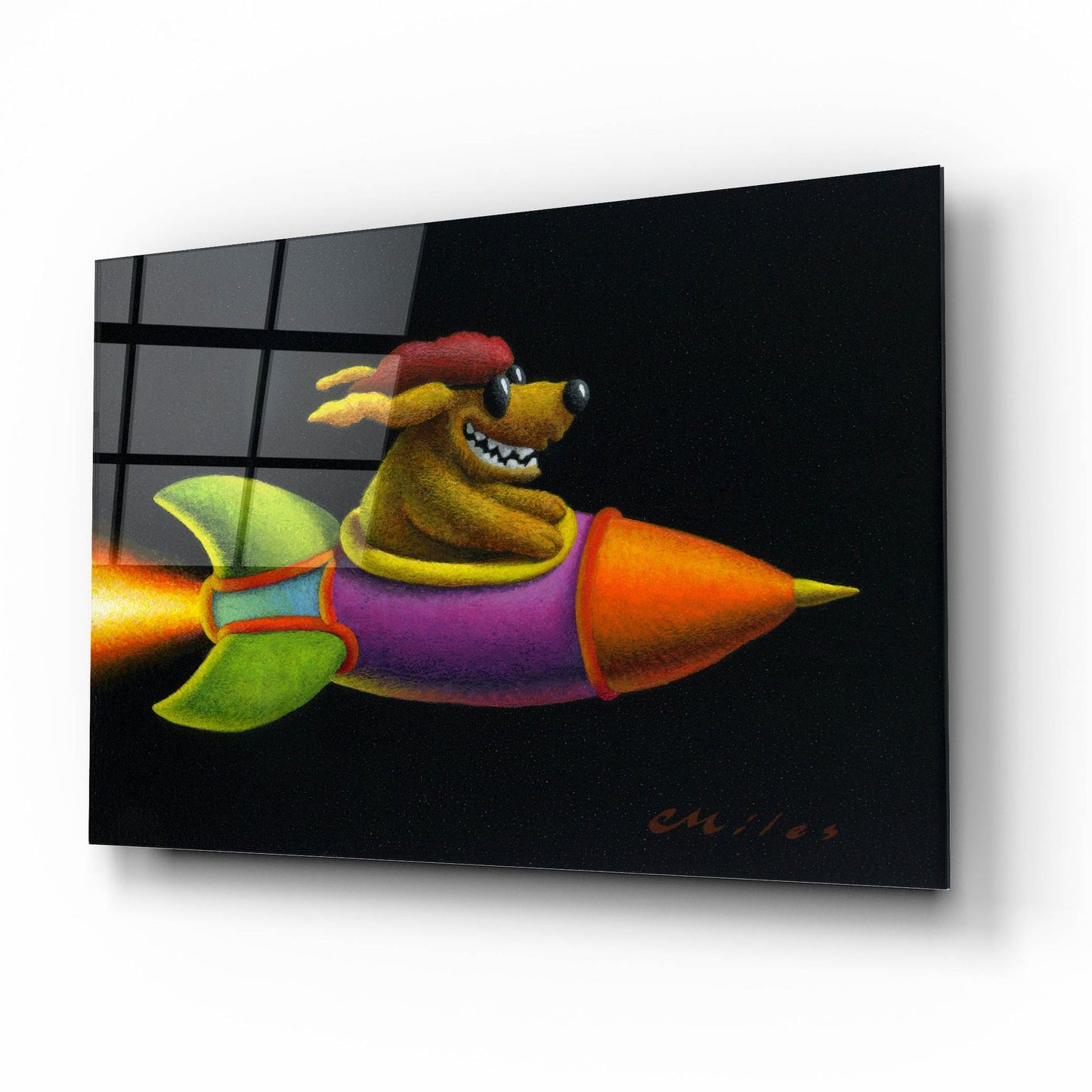 Epic Art 'Rocket Dog' by Chris Miles, Acrylic Glass Wall Art,16x12