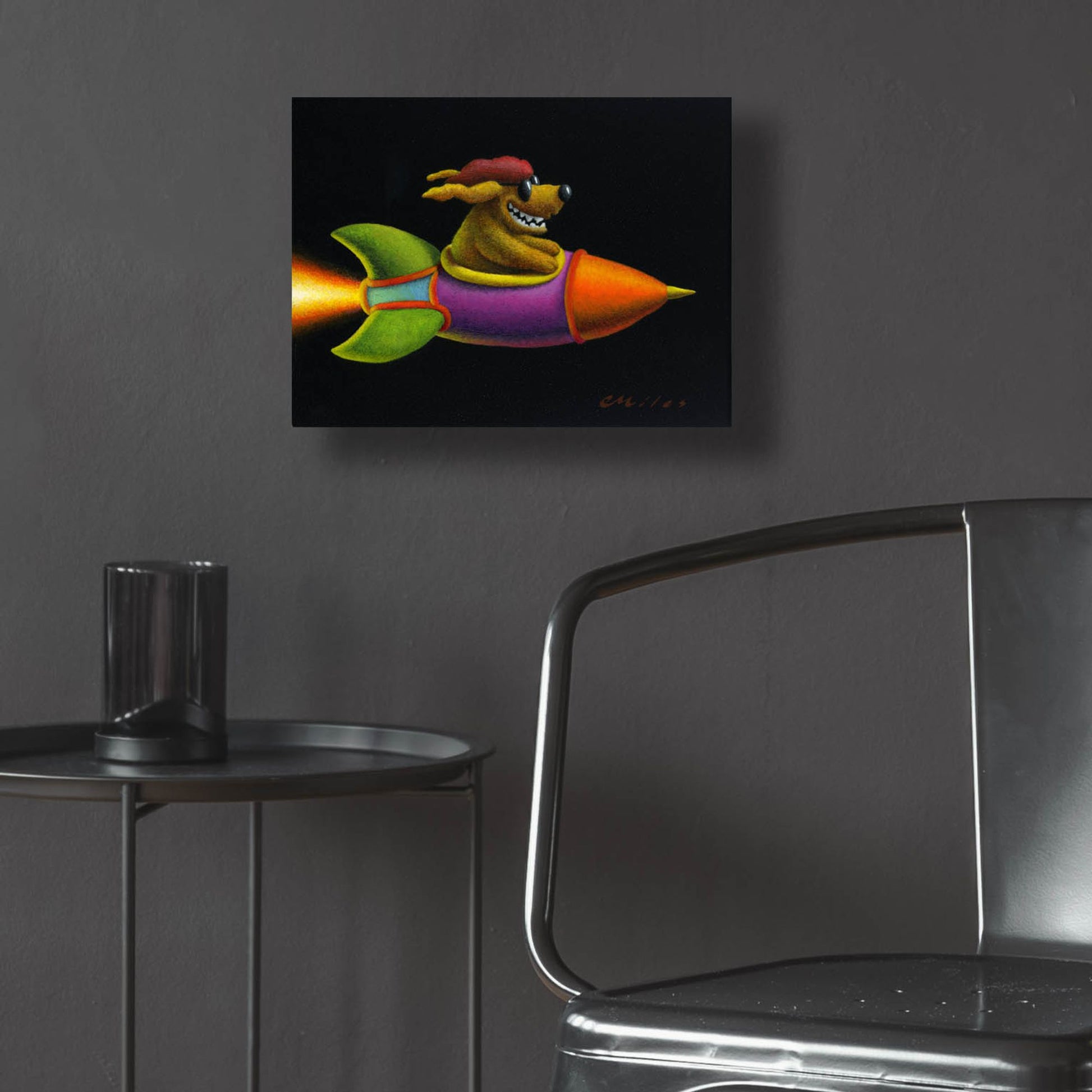 Epic Art 'Rocket Dog' by Chris Miles, Acrylic Glass Wall Art,16x12