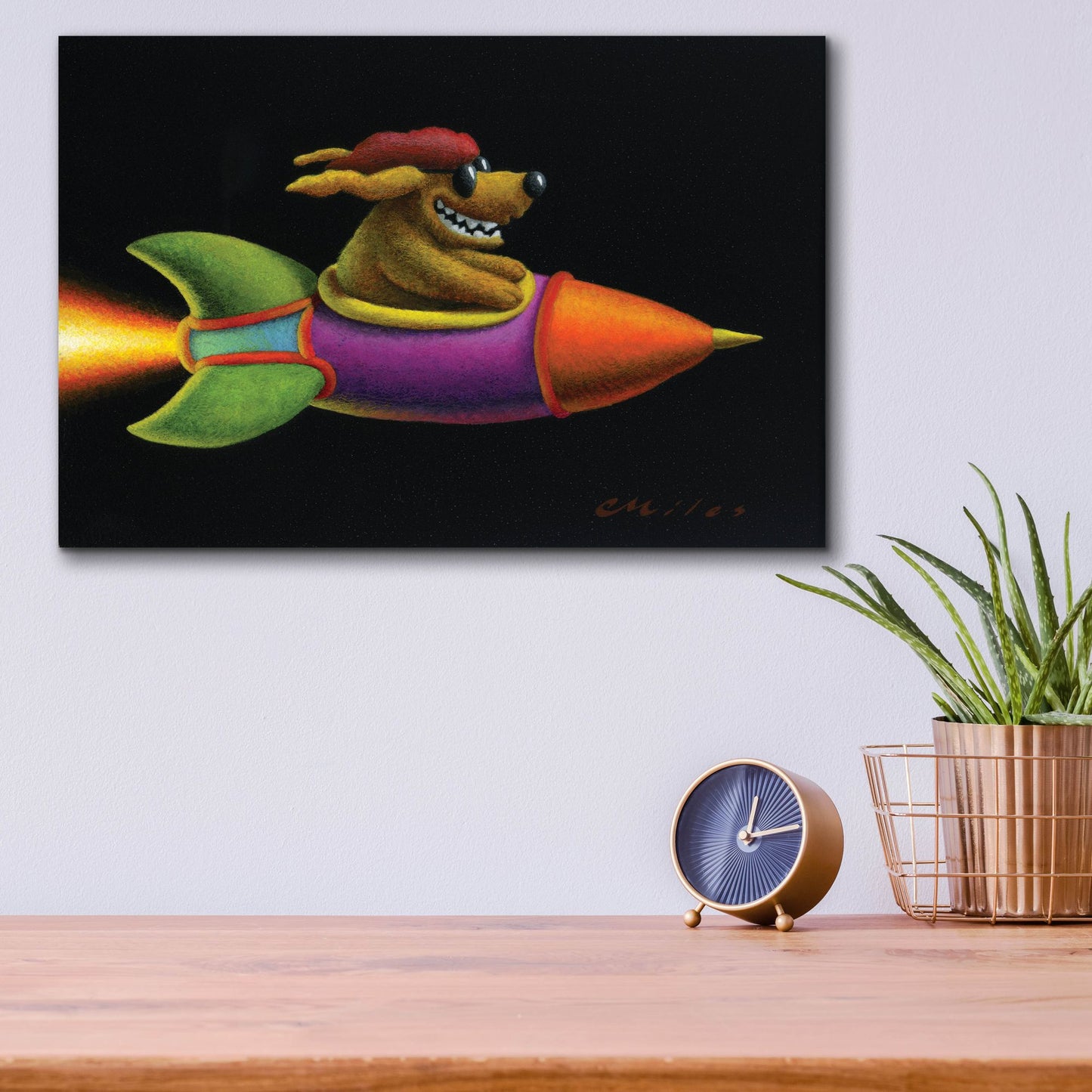 Epic Art 'Rocket Dog' by Chris Miles, Acrylic Glass Wall Art,16x12