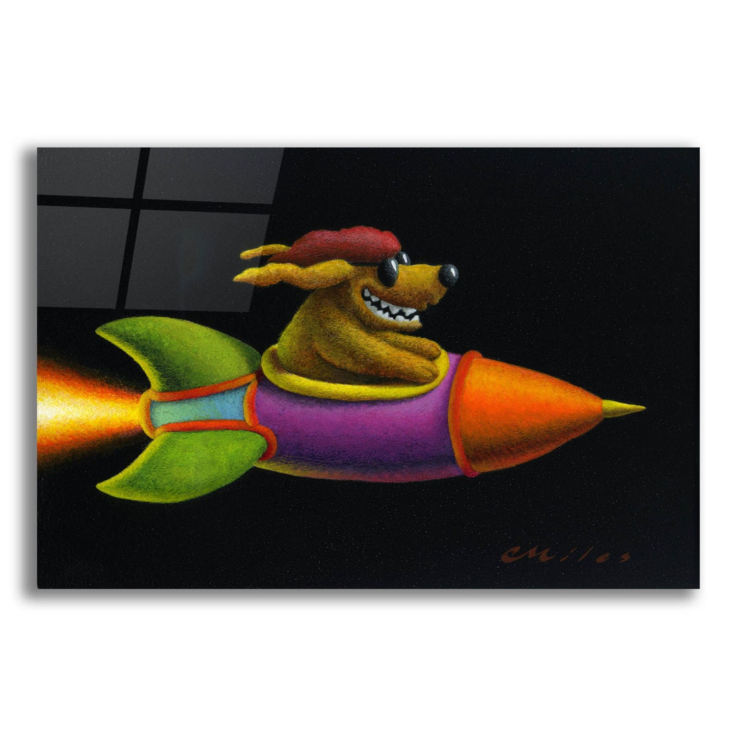 Epic Art 'Rocket Dog' by Chris Miles, Acrylic Glass Wall Art,24x16