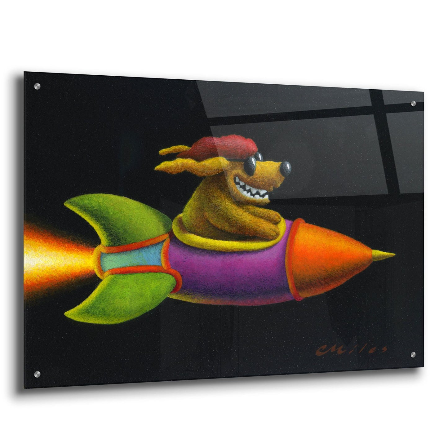 Epic Art 'Rocket Dog' by Chris Miles, Acrylic Glass Wall Art,36x24