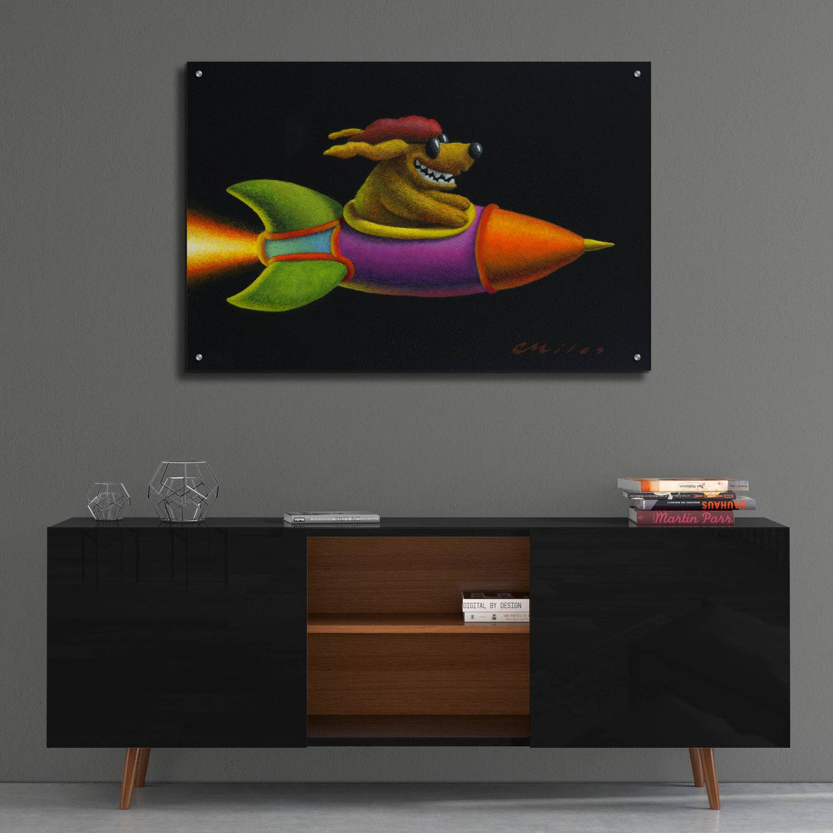 Rocket Dog by Chris Miles - 36x24 acrylic wall art in a room