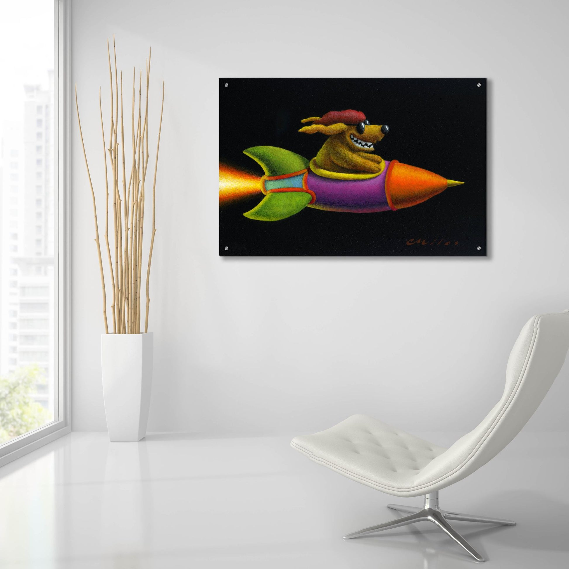 Epic Art 'Rocket Dog' by Chris Miles, Acrylic Glass Wall Art,36x24