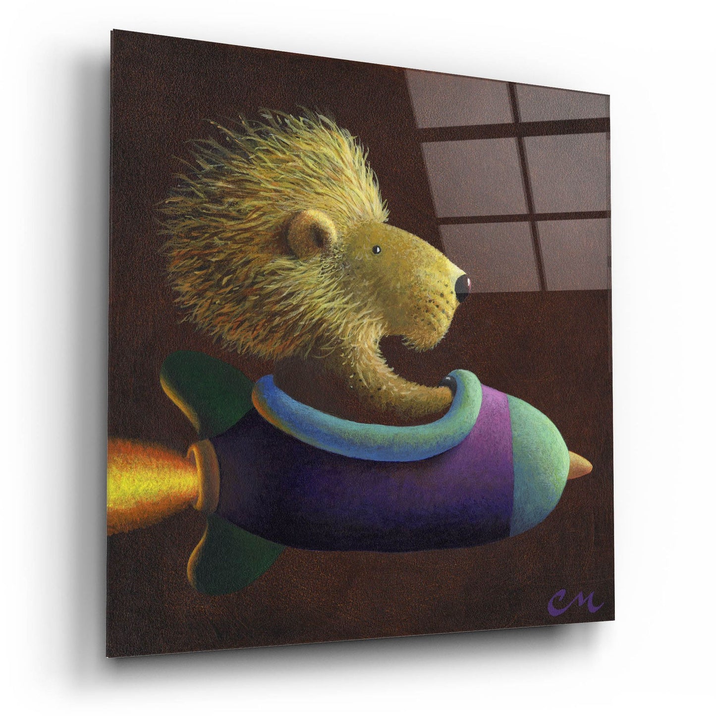 Epic Art 'Rocket Lion' by Chris Miles, Acrylic Glass Wall Art,12x12