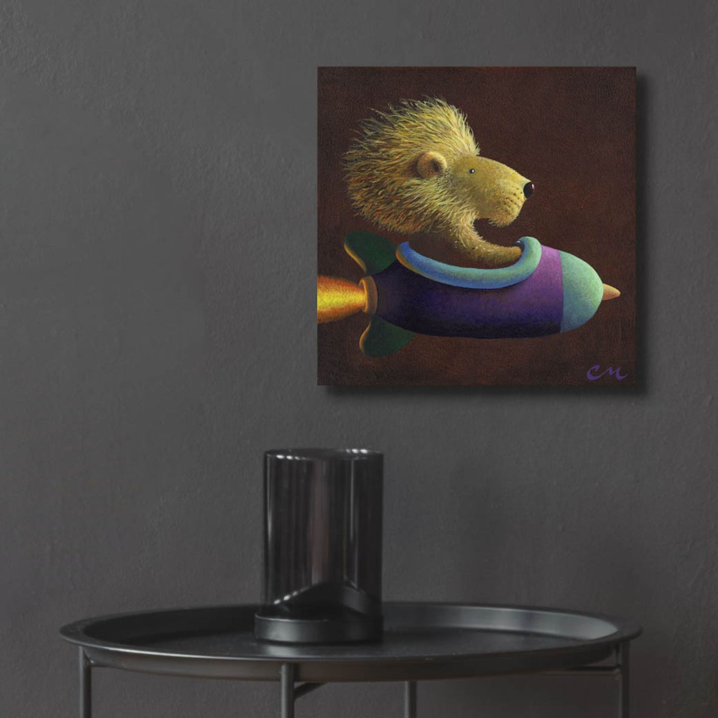 Epic Art 'Rocket Lion' by Chris Miles, Acrylic Glass Wall Art,12x12