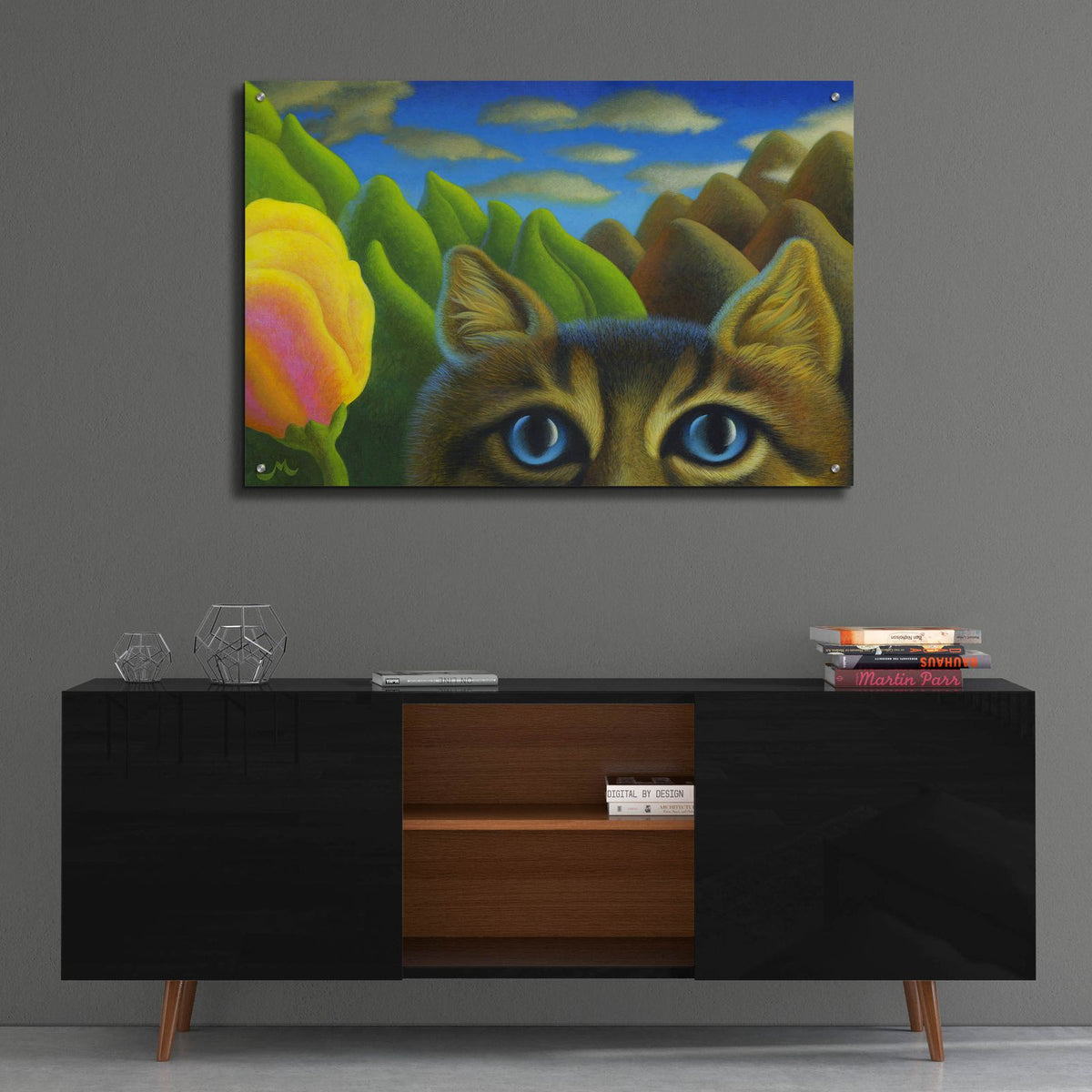 Watching by Chris Miles - 36x24 acrylic wall art in a room