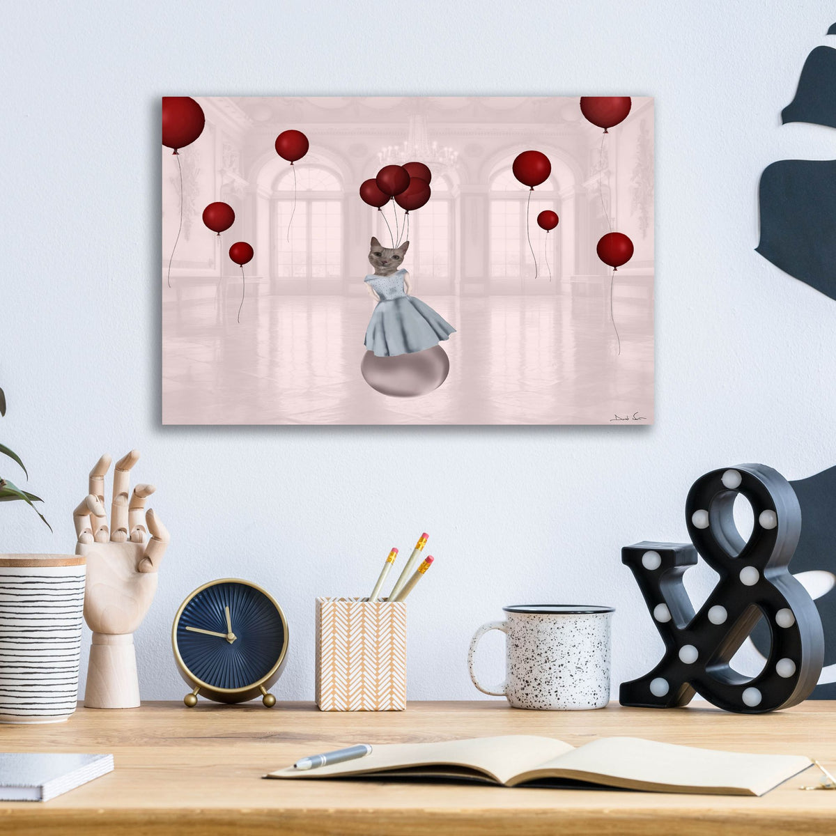 Epic Art 'Ball With Balloons' by Daniela Nocito, Acrylic Glass Wall Art,16x12