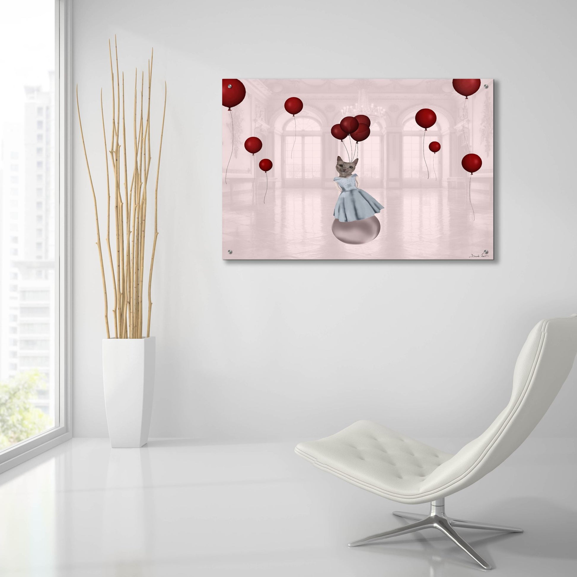 Epic Art 'Ball With Balloons' by Daniela Nocito, Acrylic Glass Wall Art,36x24