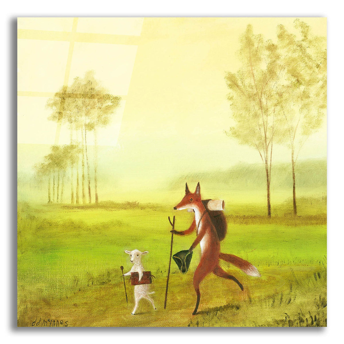 Epic Art 'Master Lamb And His Painting Master' by Dd Mcinnes, Acrylic Glass Wall Art