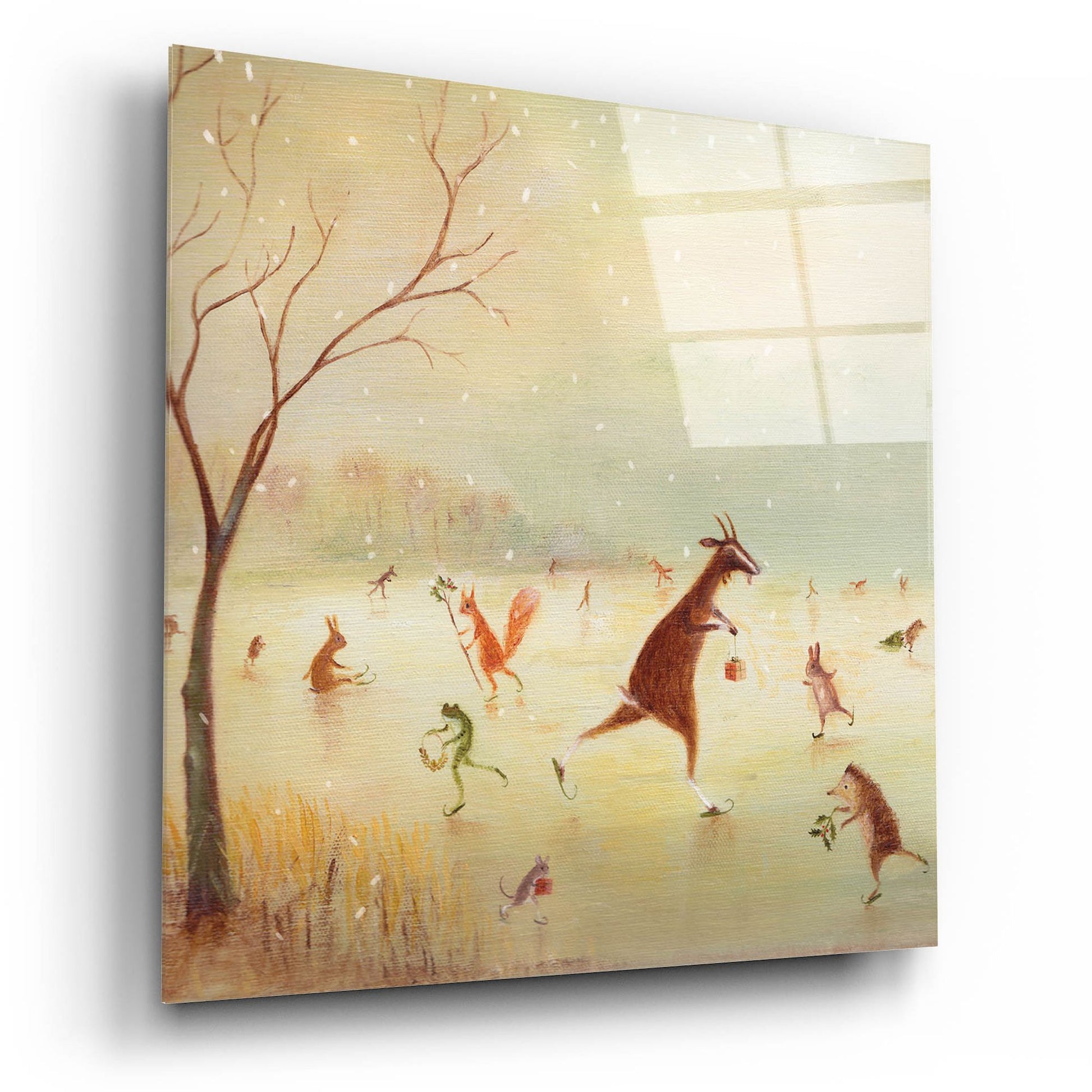 Epic Art 'The Winter Skaters' by Dd Mcinnes, Acrylic Glass Wall Art,12x12