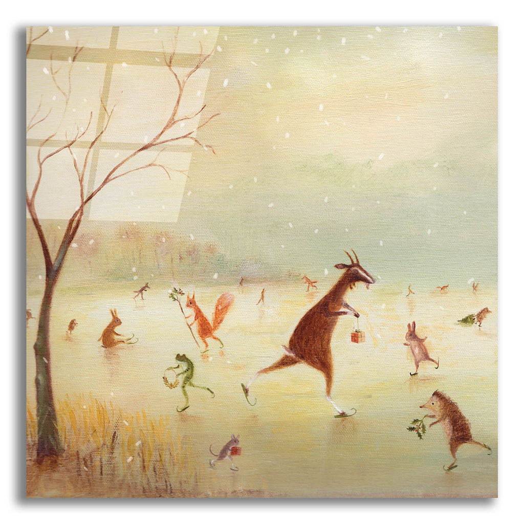 Epic Art 'The Winter Skaters' by Dd Mcinnes, Acrylic Glass Wall Art