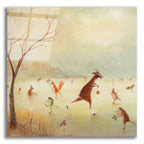 Epic Art 'The Winter Skaters' by Dd Mcinnes, Acrylic Glass Wall Art