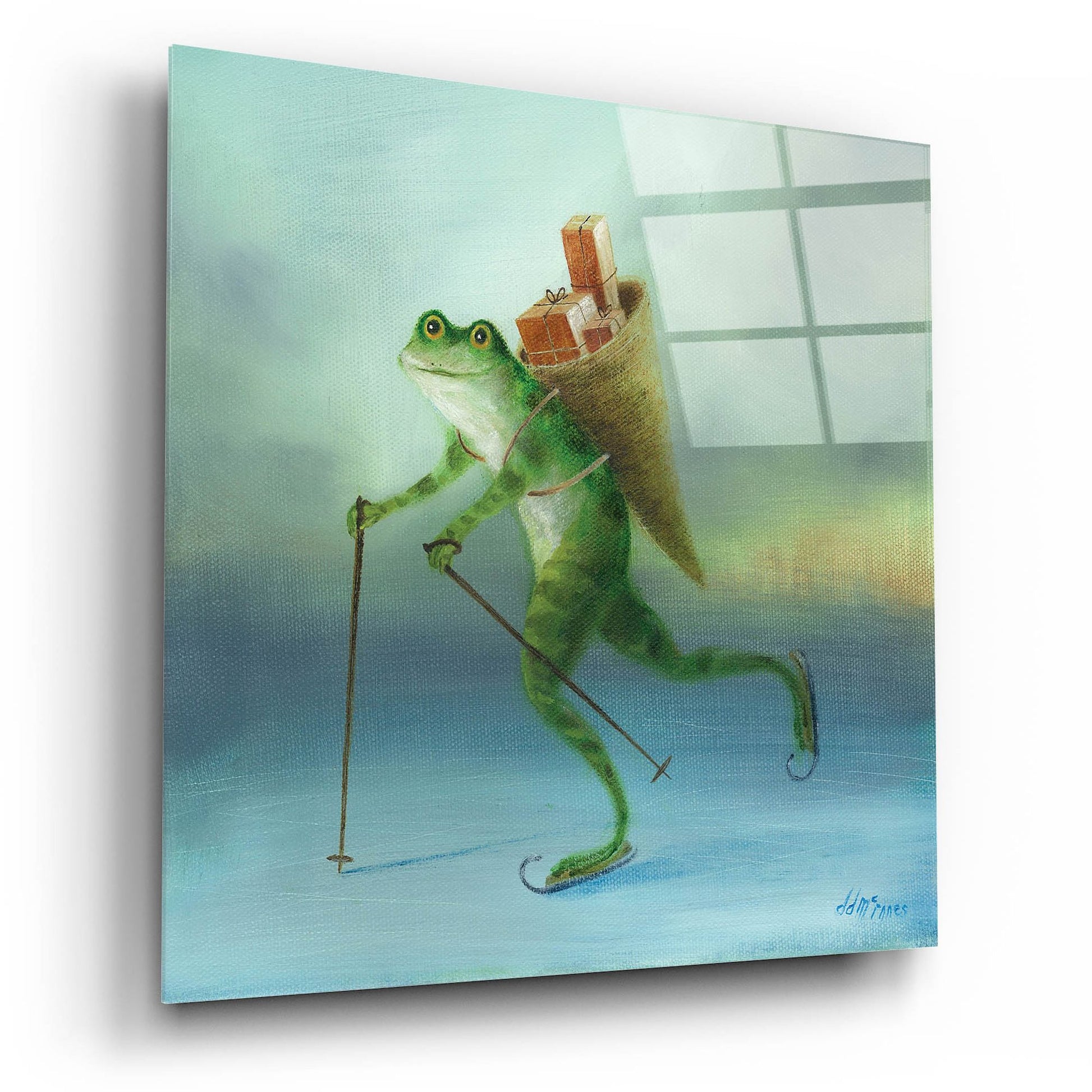 Epic Art 'The Yuletide Frog' by Dd Mcinnes, Acrylic Glass Wall Art,12x12