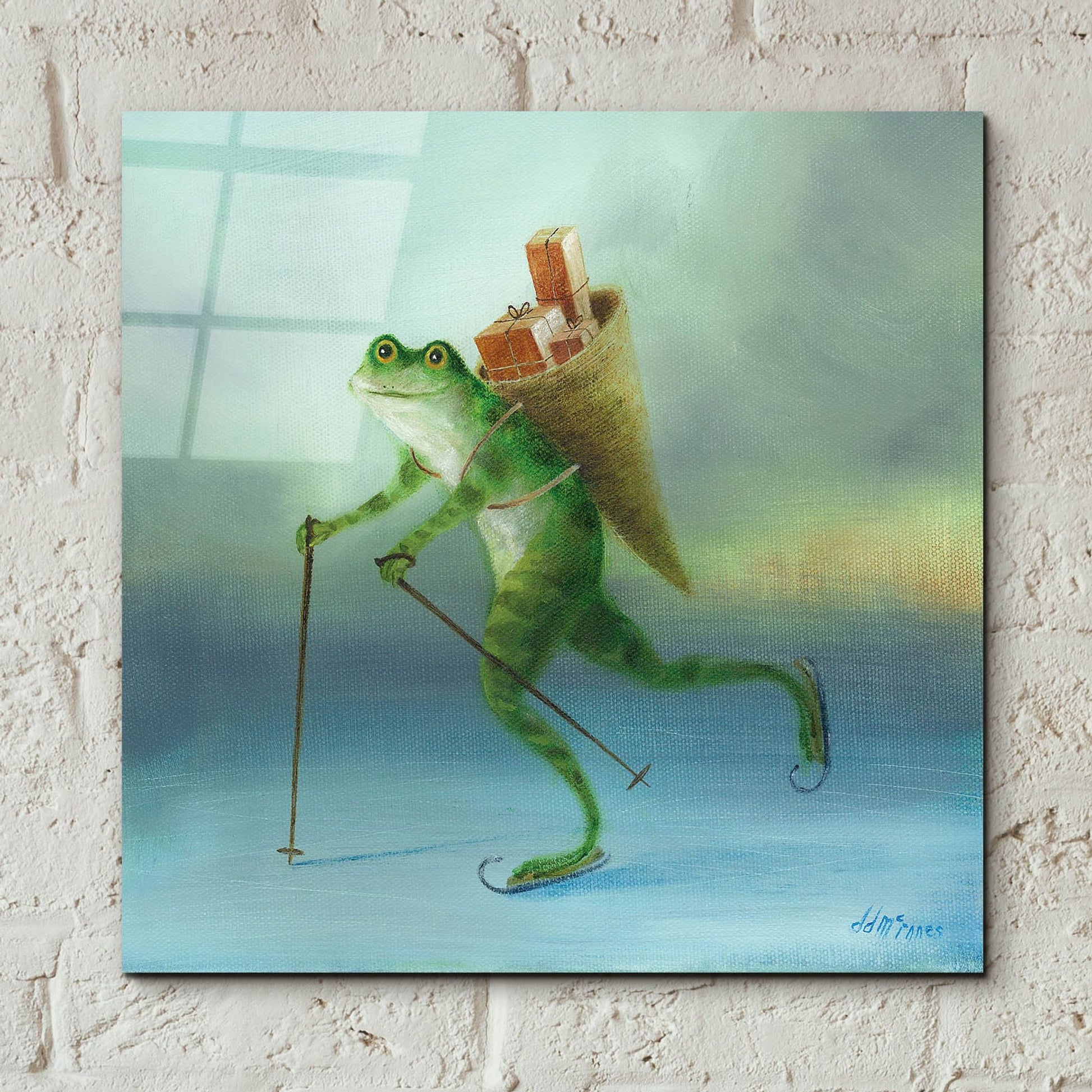 Epic Art 'The Yuletide Frog' by Dd Mcinnes, Acrylic Glass Wall Art,12x12