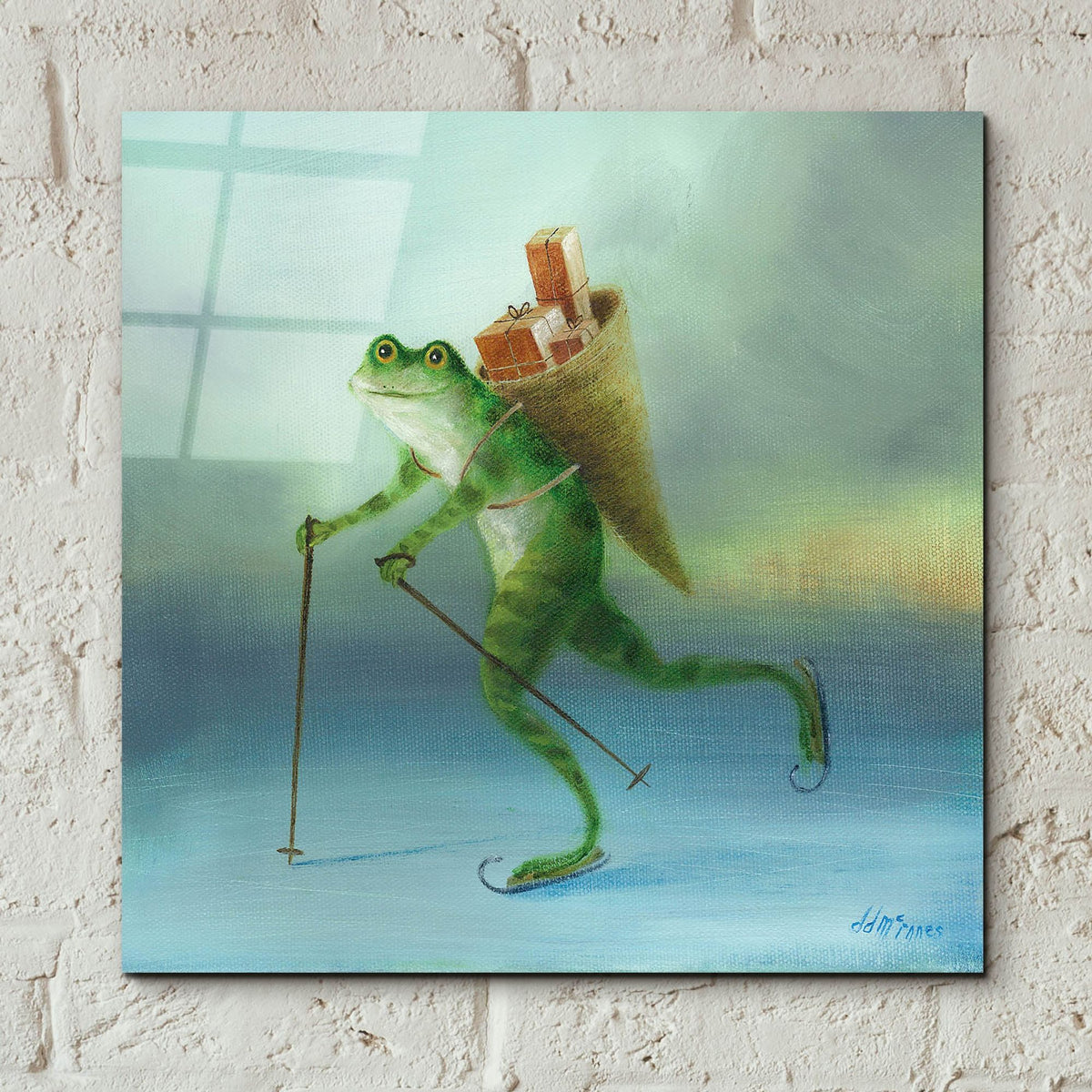 Epic Art 'The Yuletide Frog' by Dd Mcinnes, Acrylic Glass Wall Art,12x12
