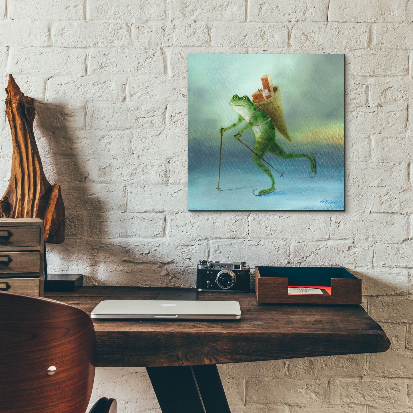 Epic Art 'The Yuletide Frog' by Dd Mcinnes, Acrylic Glass Wall Art,12x12