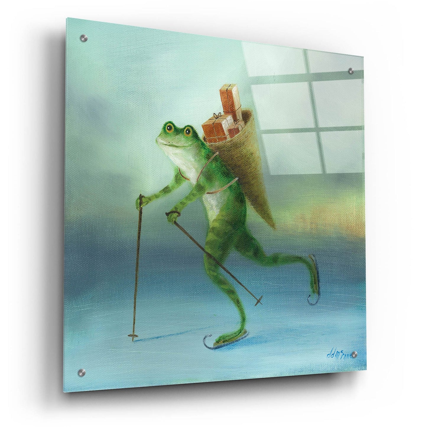 Epic Art 'The Yuletide Frog' by Dd Mcinnes, Acrylic Glass Wall Art,24x24