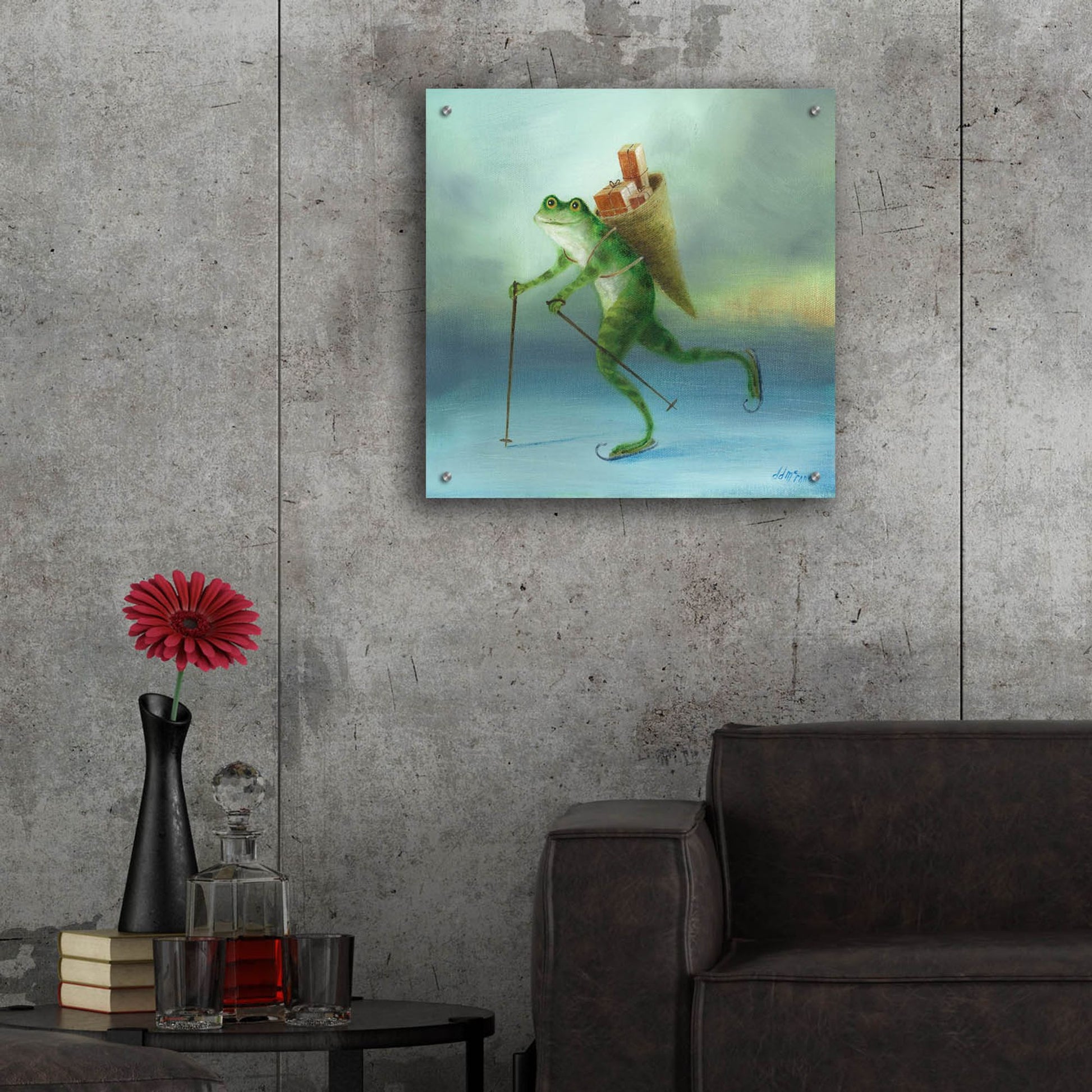 Epic Art 'The Yuletide Frog' by Dd Mcinnes, Acrylic Glass Wall Art,24x24