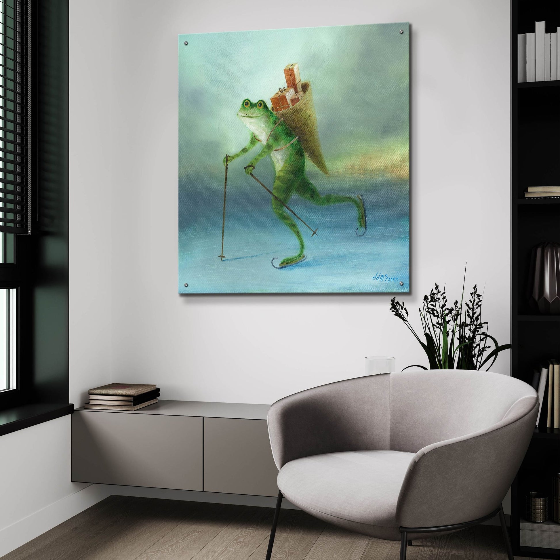 Epic Art 'The Yuletide Frog' by Dd Mcinnes, Acrylic Glass Wall Art,36x36