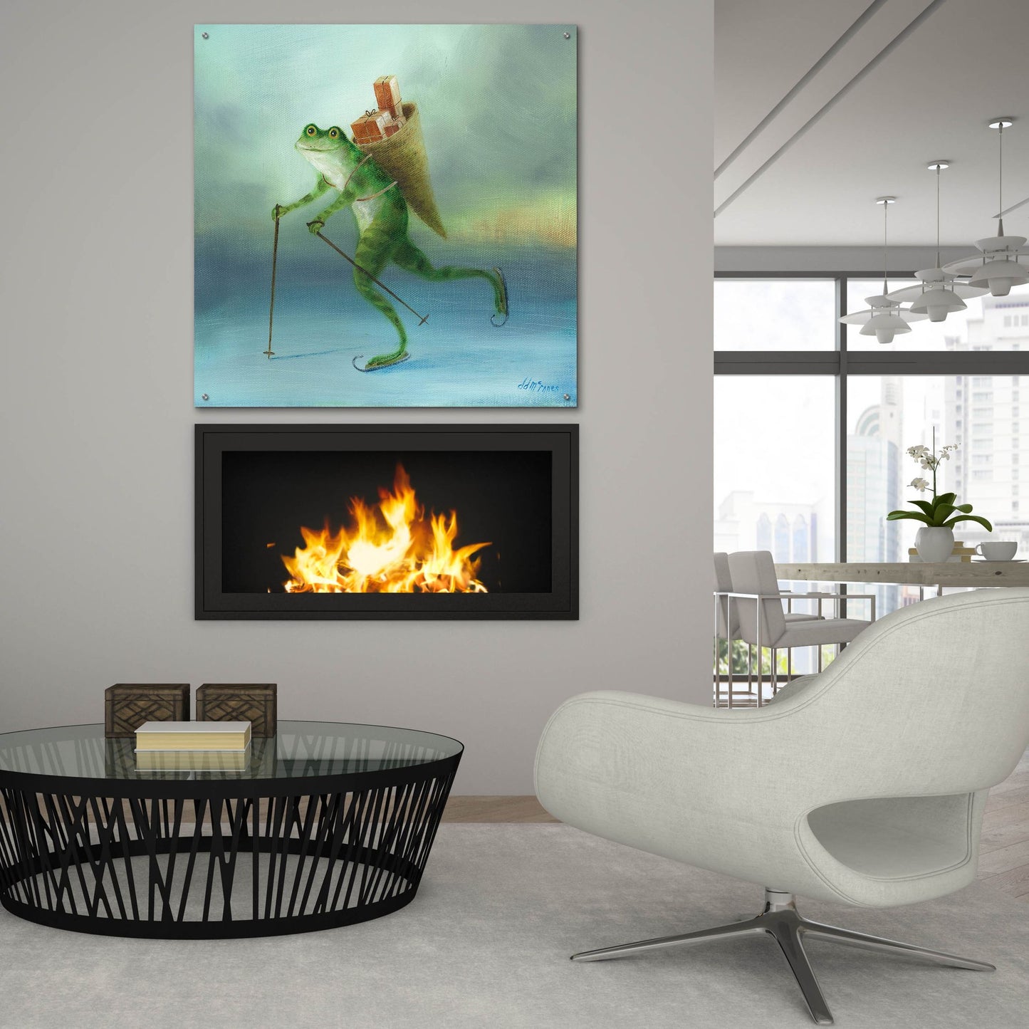 Epic Art 'The Yuletide Frog' by Dd Mcinnes, Acrylic Glass Wall Art,36x36